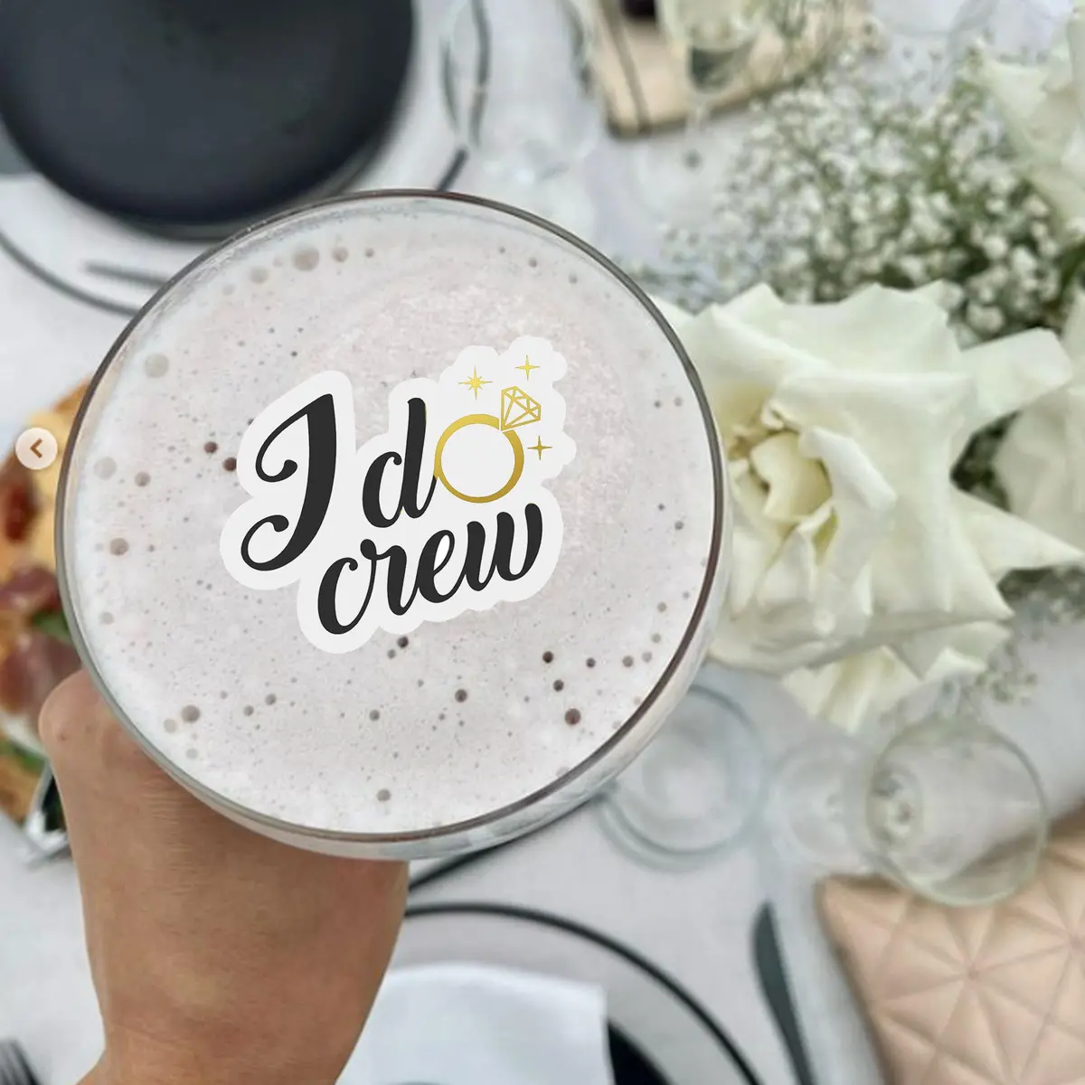 I Do Crew Wedding Hens Custom Cutout Edible Cocktail Drink Toppers 1