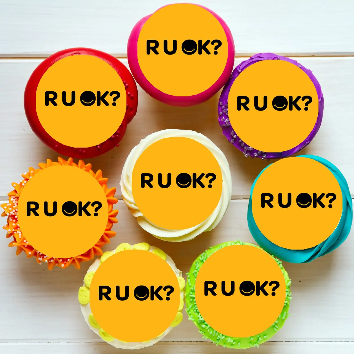 Ruok Pre-Cut Edible Icing Cupcake Or Cookie Toppers 1