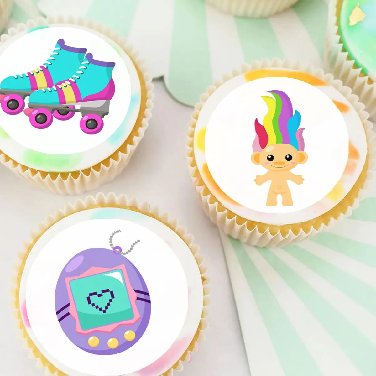 Back To The Nineties 90'S Pre-Cut Edible Cupcake Or Cookie Toppers 1