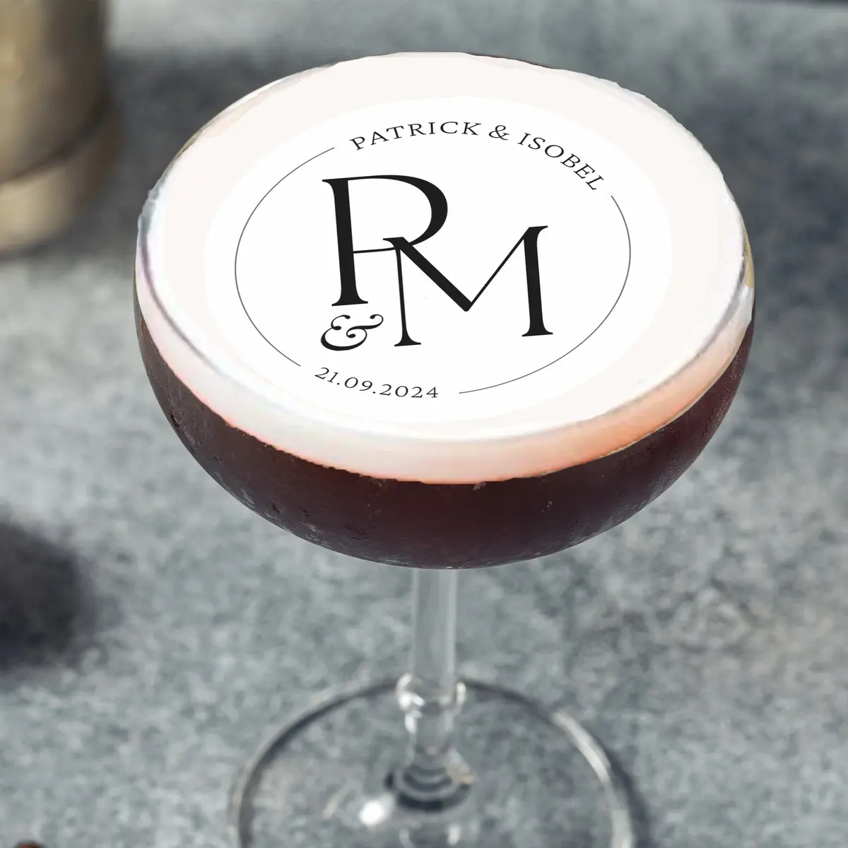 Wedding Bridal Birthday Personalised Edible Cocktail Drink Toppers 1