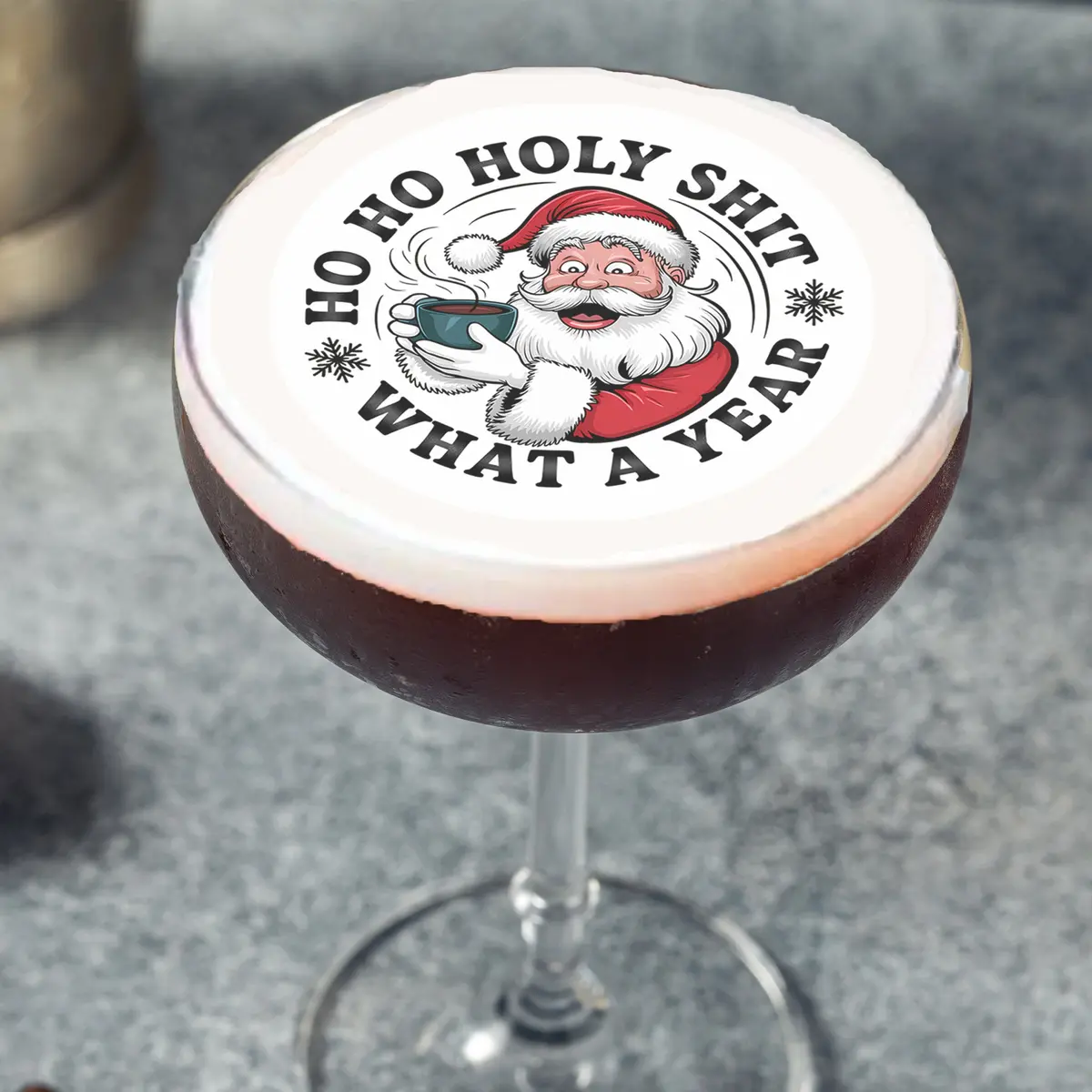 Merry Christmas Funny Edible Cocktail Drink Toppers 1