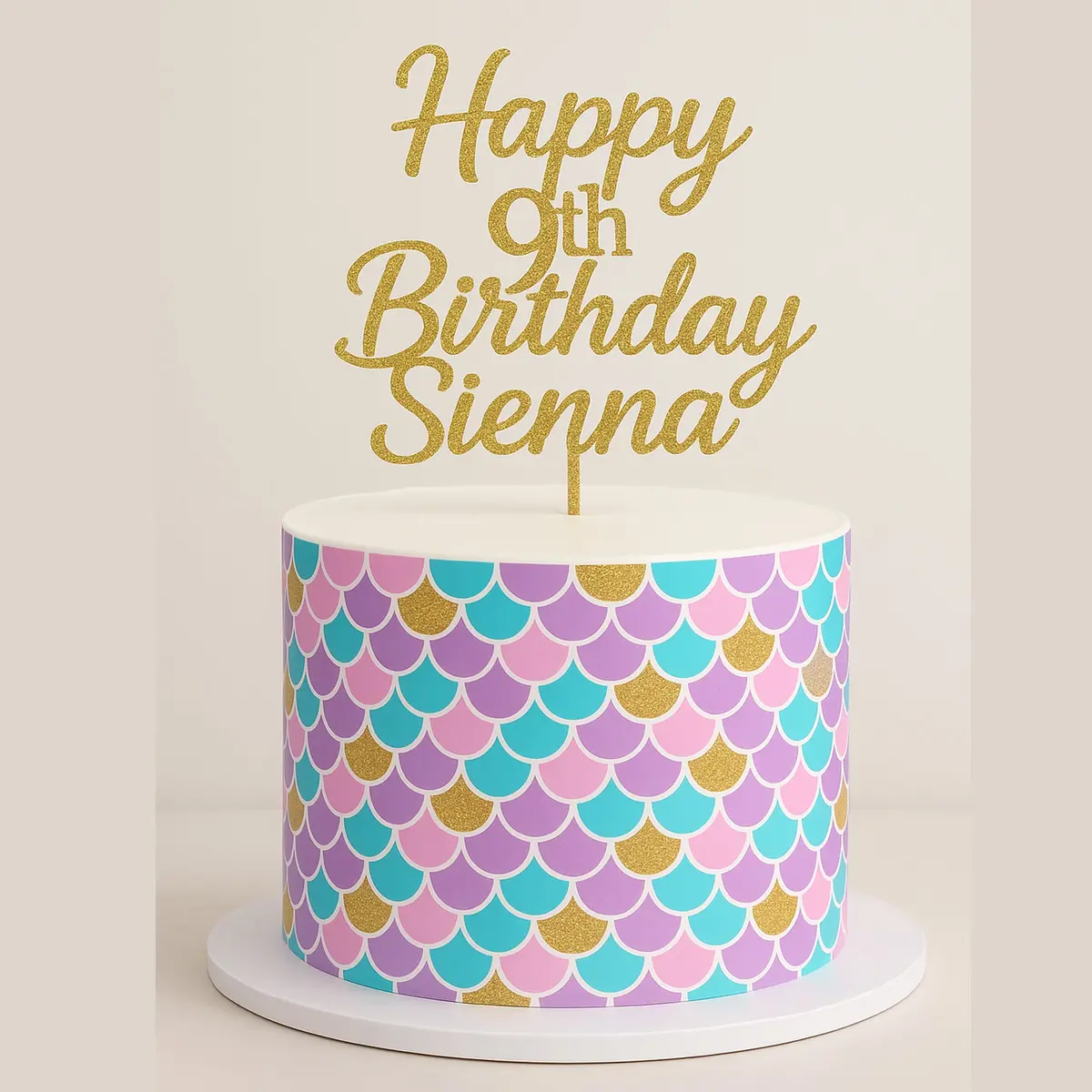 Mermaid Scales Edible Icing Cake Wrap 1