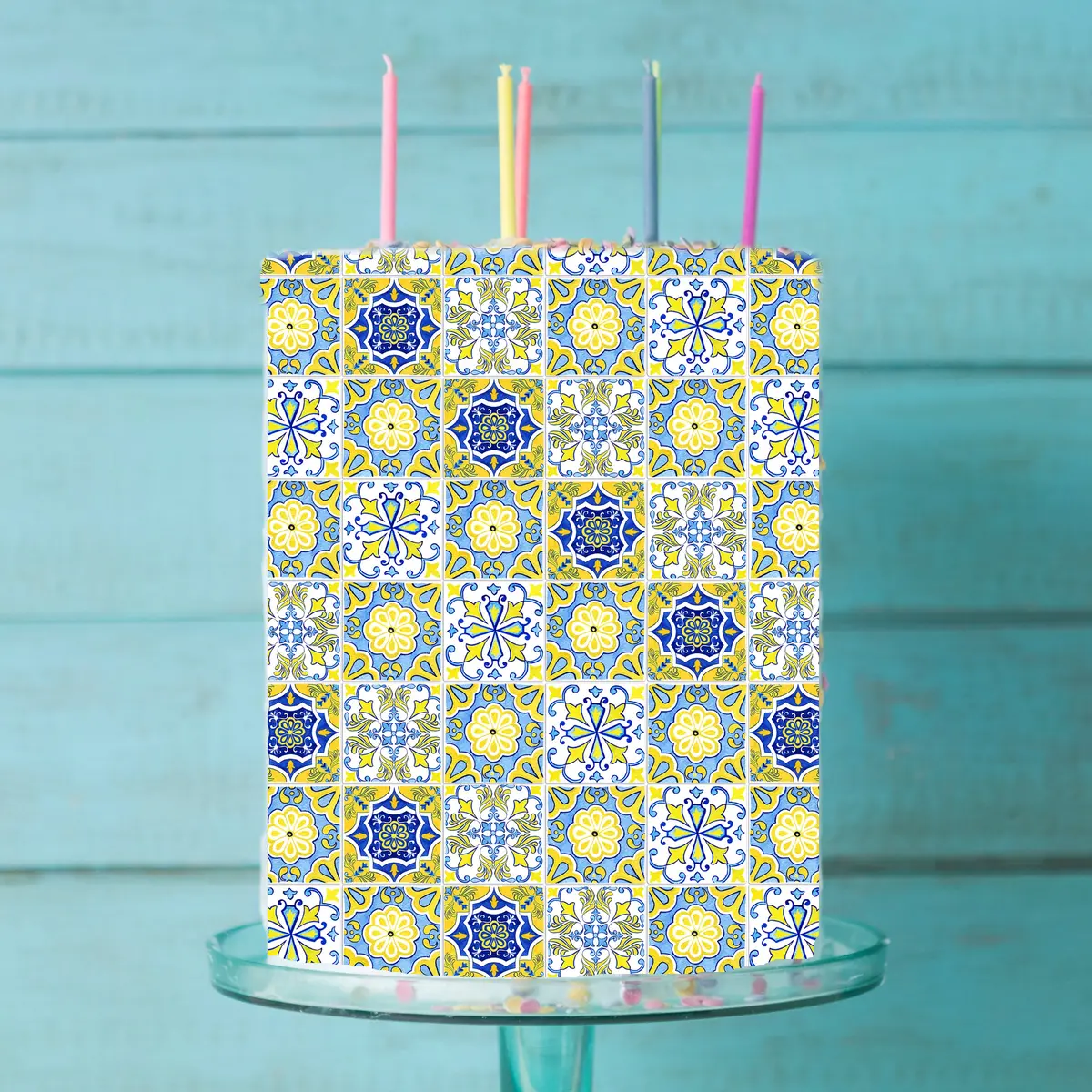 Portuguese Tiles Edible Icing Cake Wrap 1