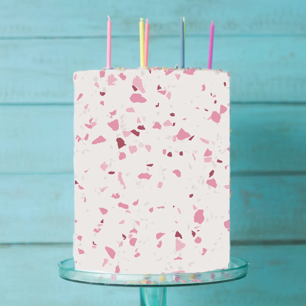 Terrazzo Pattern Edible Icing Cake Wrap 1