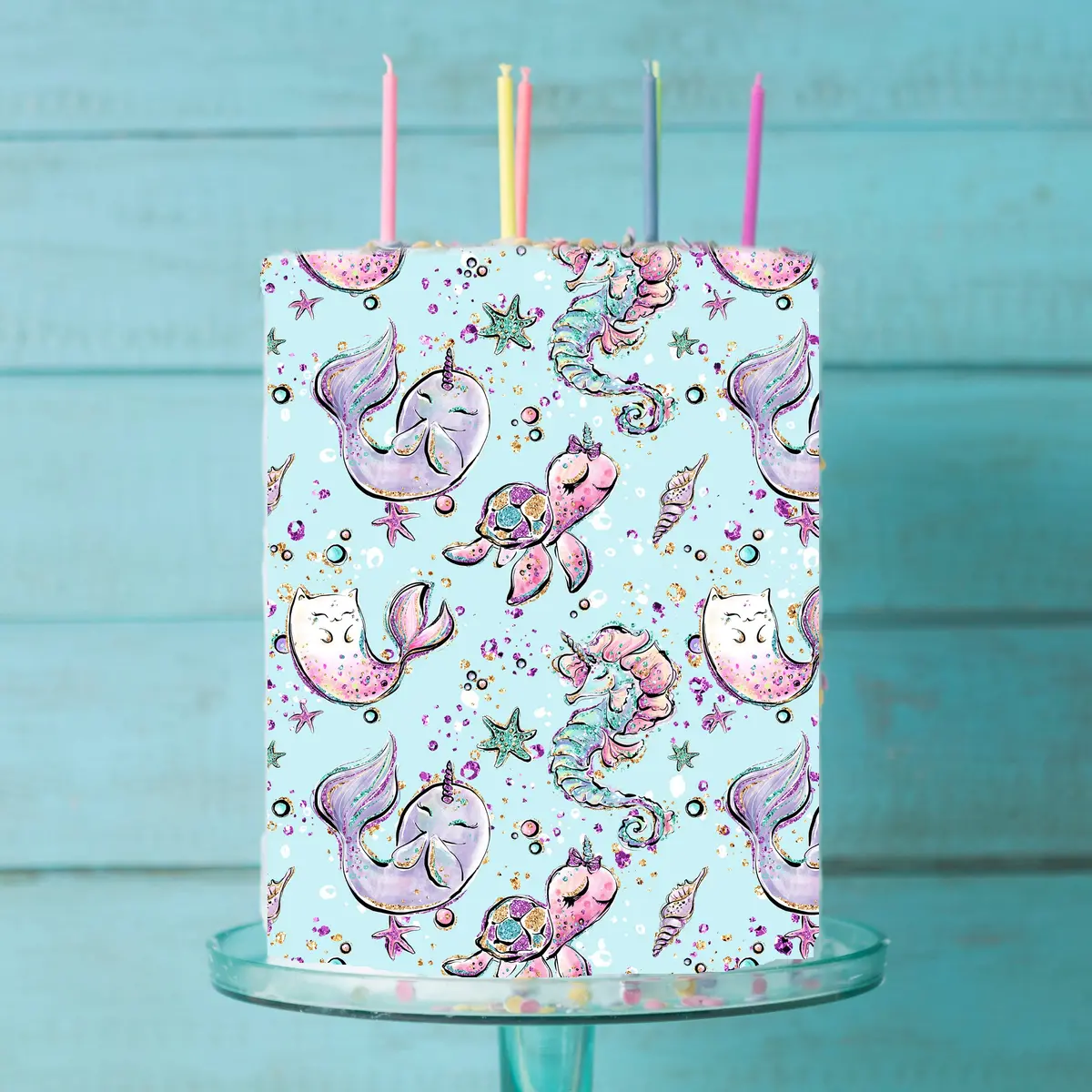 Under The Sea Creatures Edible Icing Cake Wrap 1