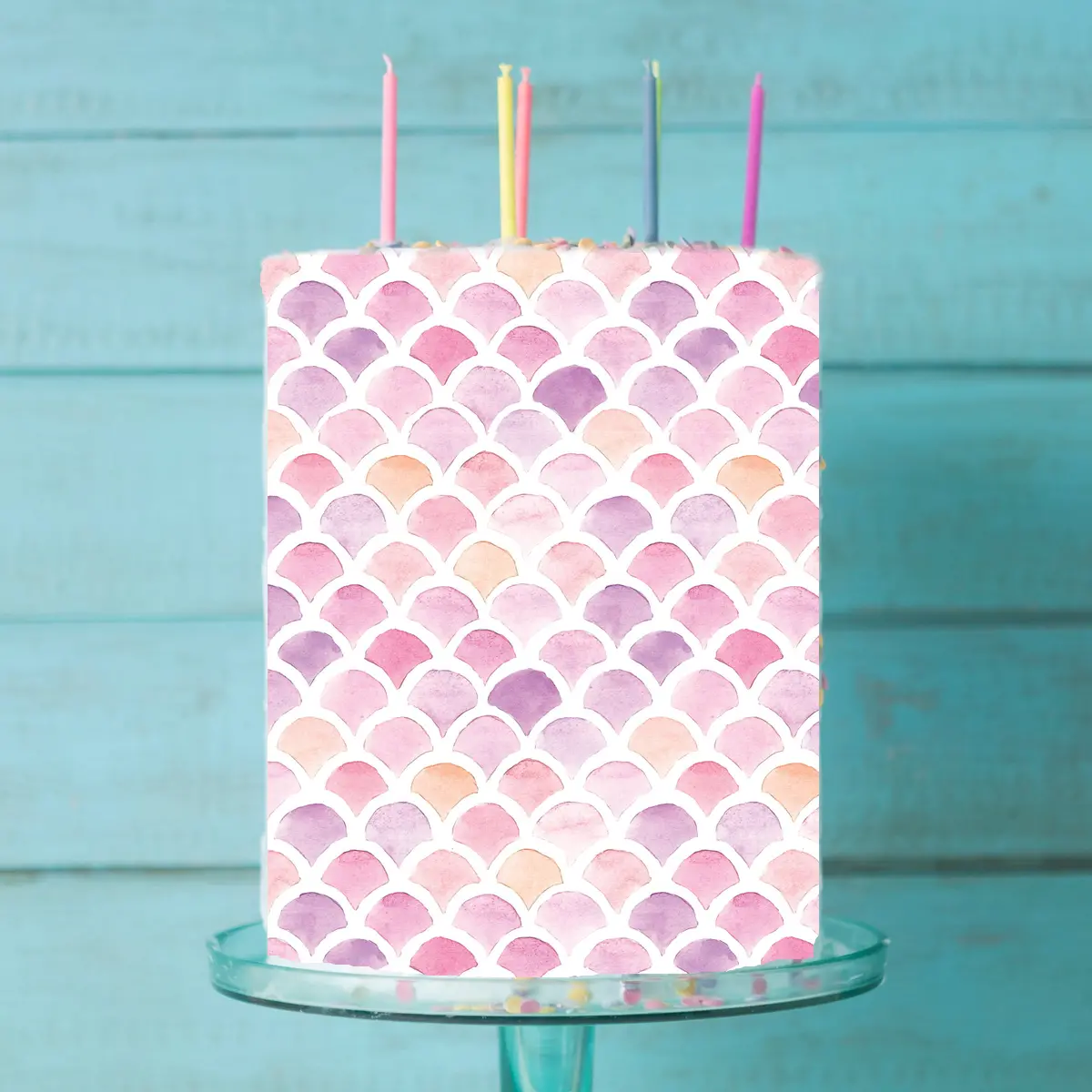 Mermaid Scales Edible Icing Cake Wrap 1