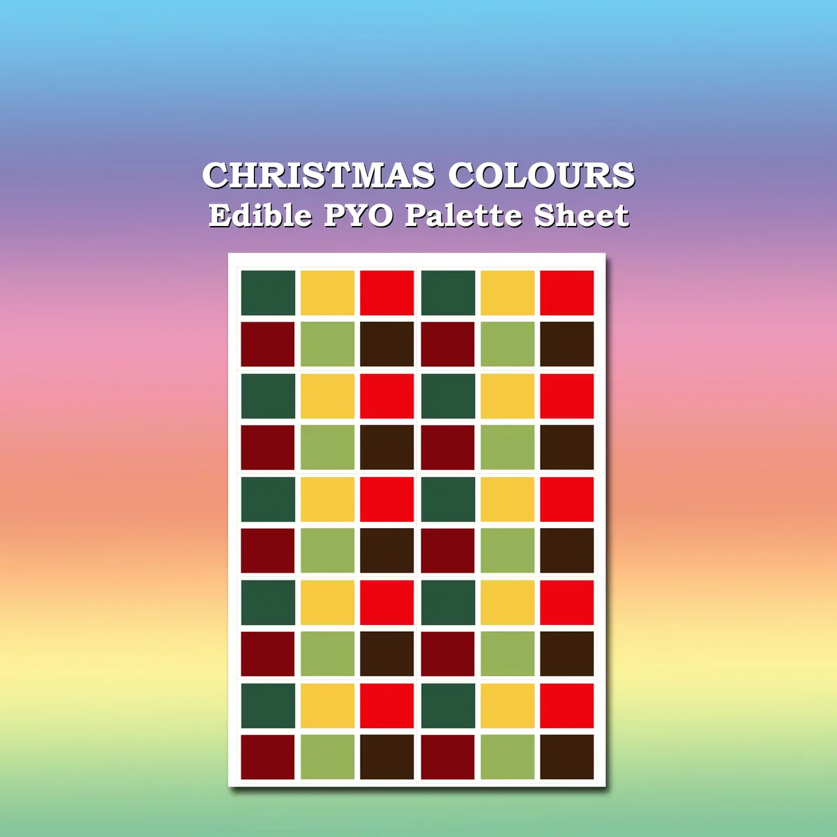 Paint Your Own Pyo Edible Christmas Palettes For Cookies - Sheet Of 10 Uncut 1