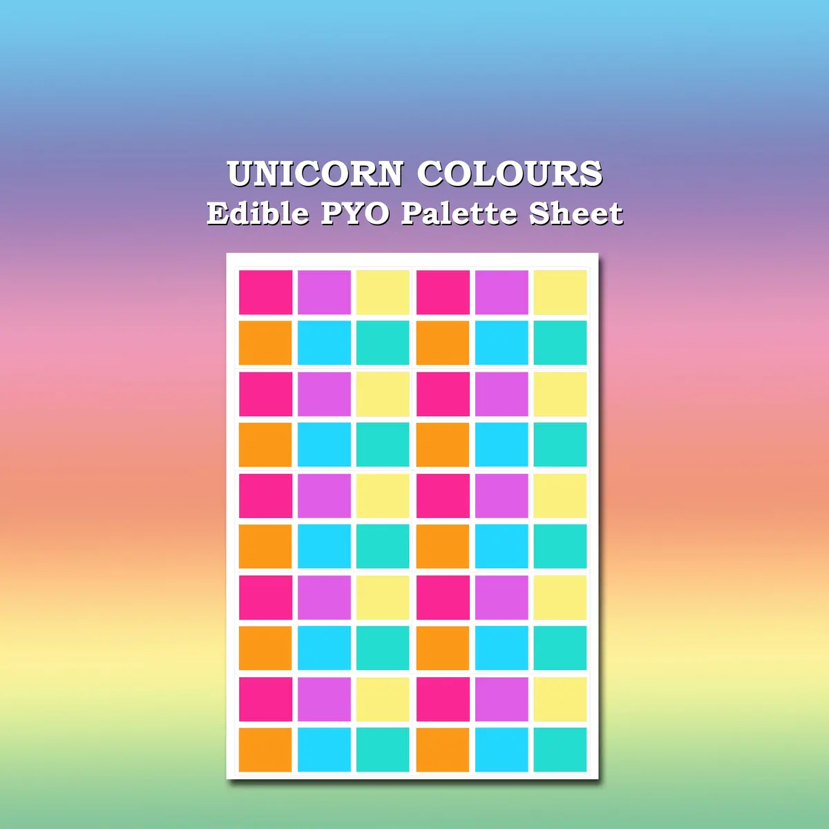 Paint Your Own Pyo Edible Unicorn Palettes For Cookies - Sheet Of 10 Uncut 1