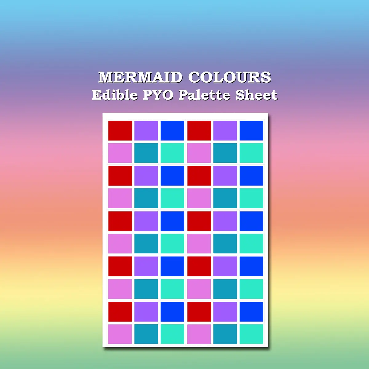 Paint Your Own Pyo Edible Mermaid Palettes For Cookies - Sheet Of 10 Uncut 1
