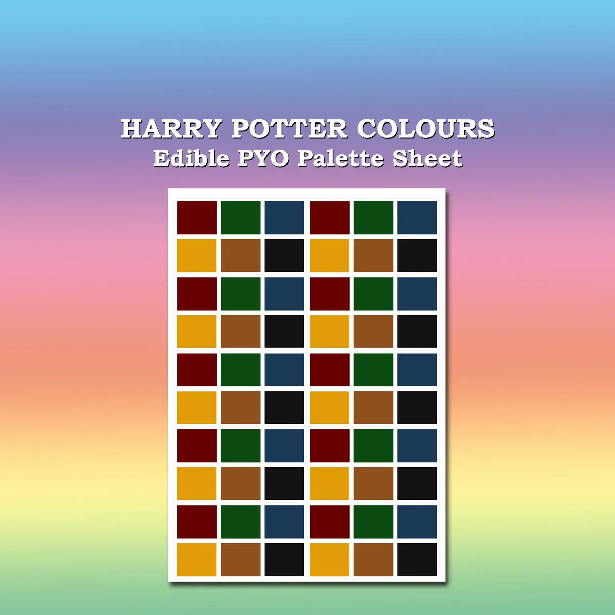 Paint Your Own Pyo Edible Harry Potter Themed Palettes For Cookies - Sheet Of 10 Uncut 1