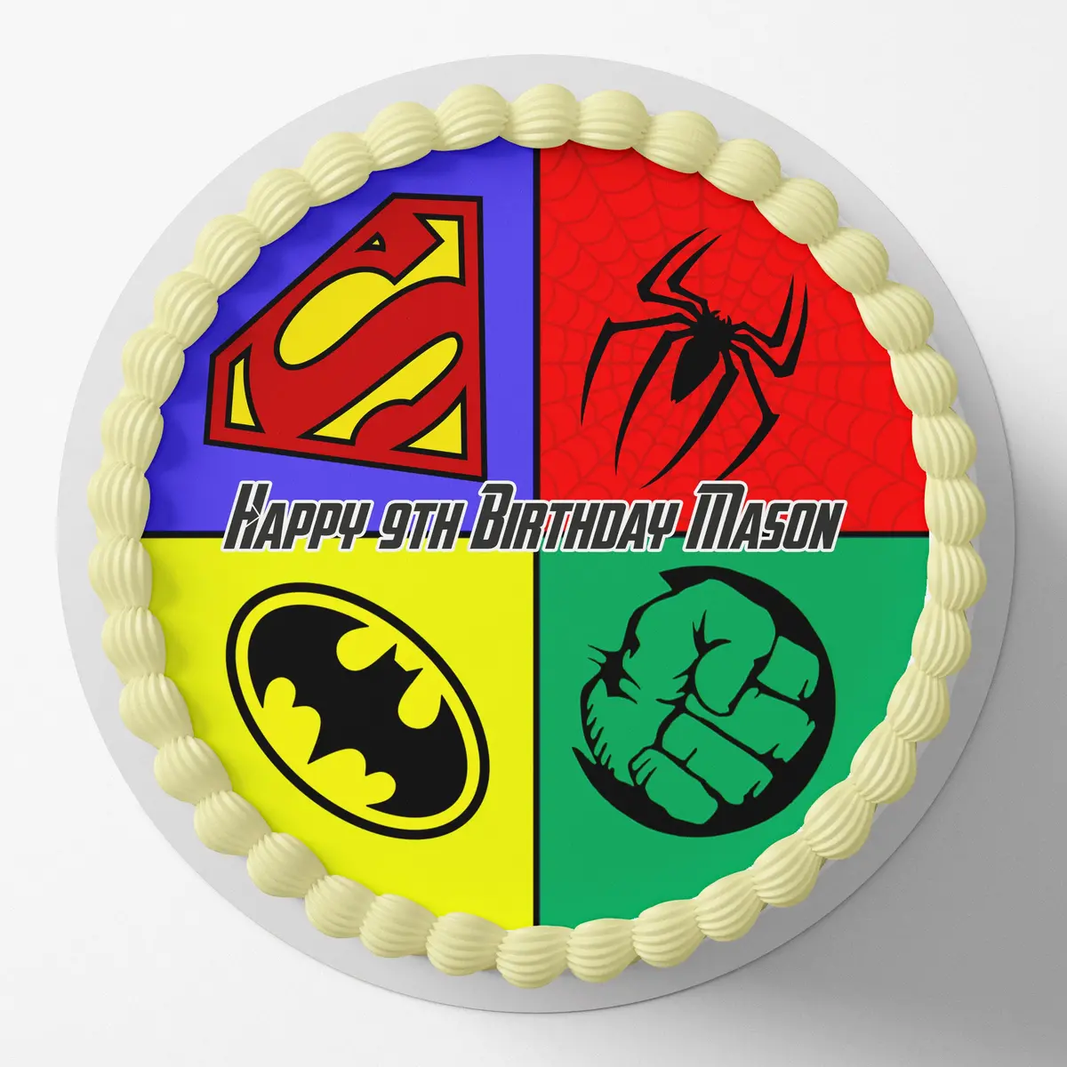 Avengers Superhero Pre-Cut Round Edible Cake Topper 1