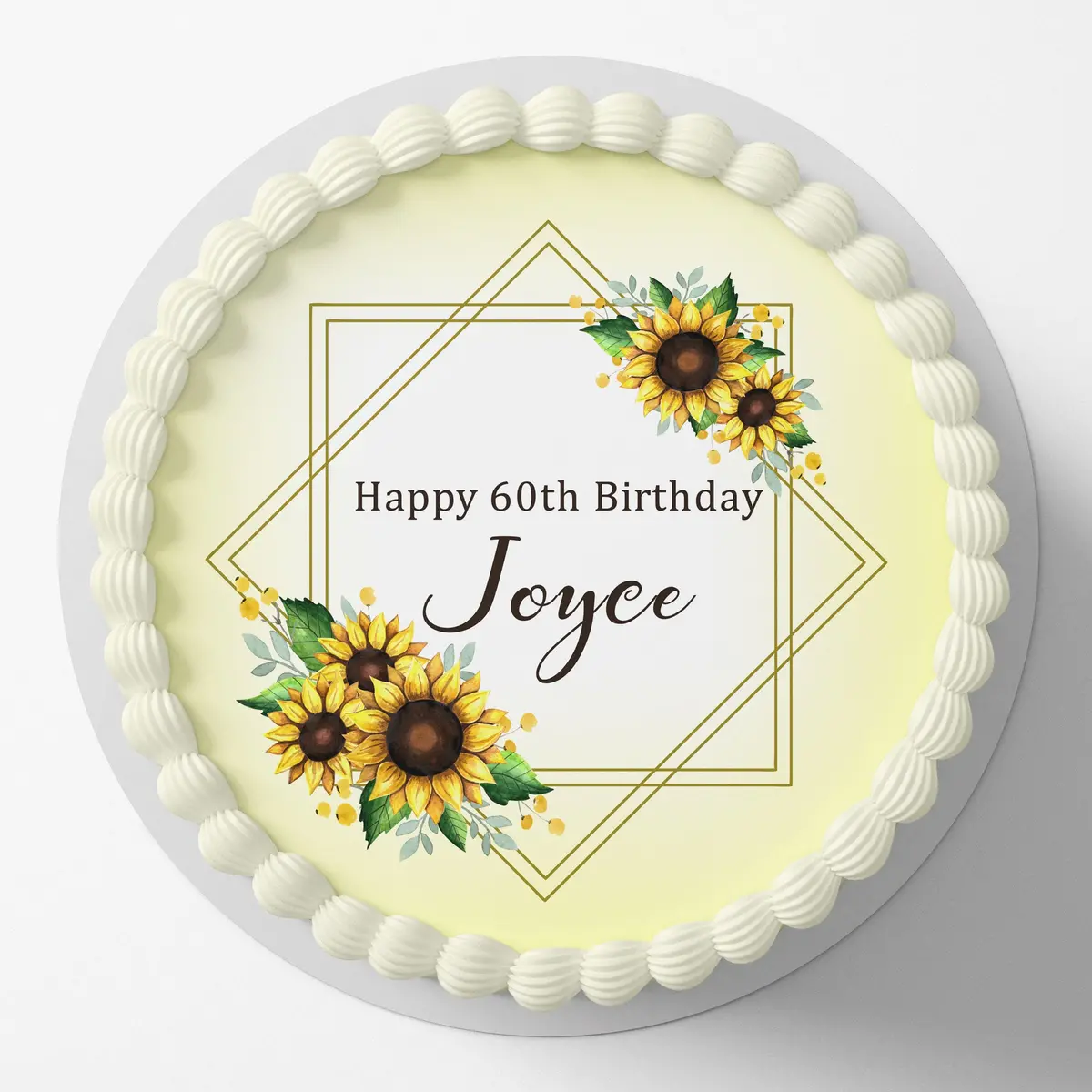 Sunflower Round Edible Icing Cake Topper 1