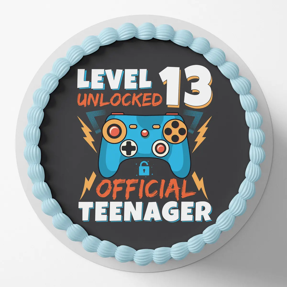 Level 13 Unlocked 13Th Birthday Pre-Cut Round Edible Cake Topper 1