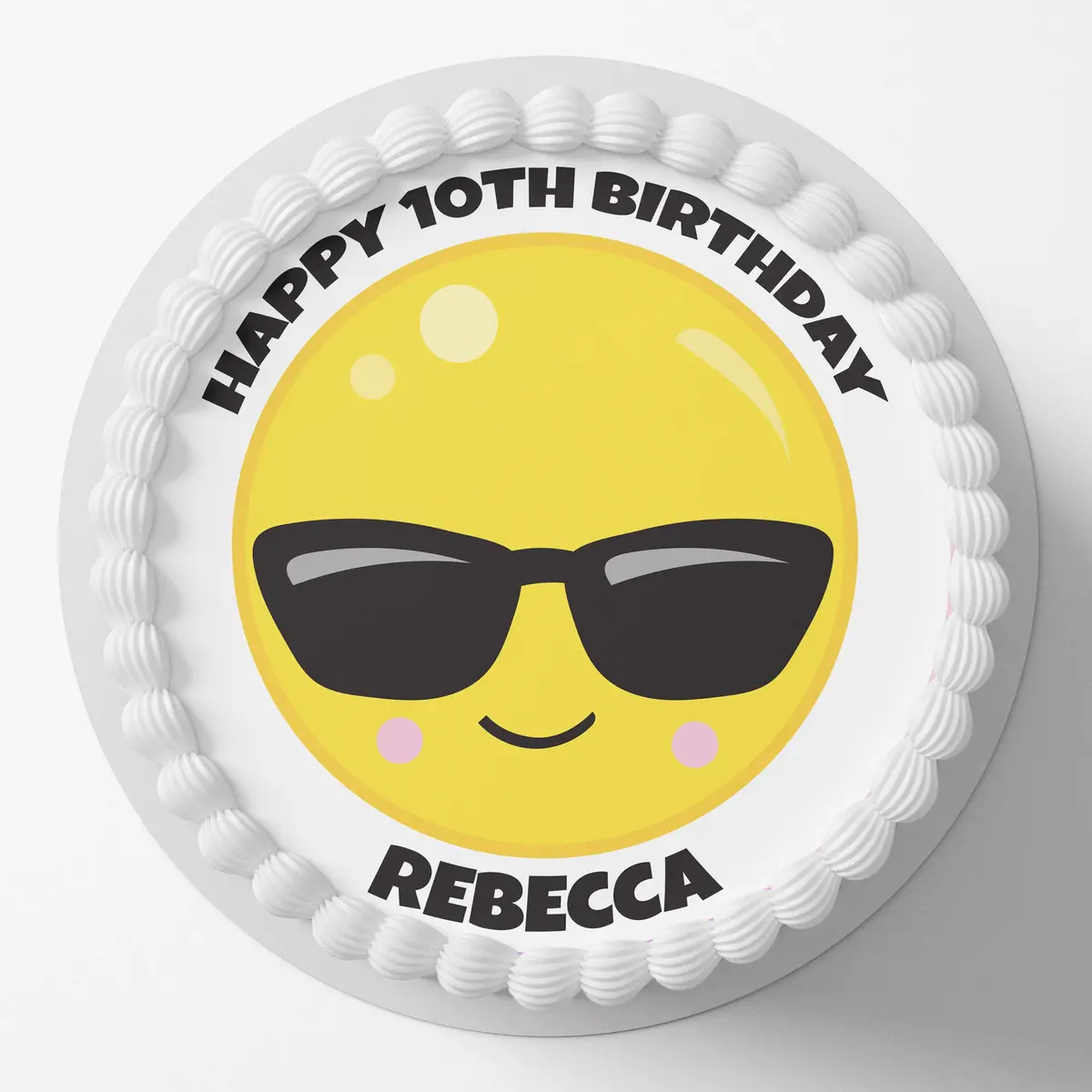Emoji Themed Round Edible Cake Topper 1