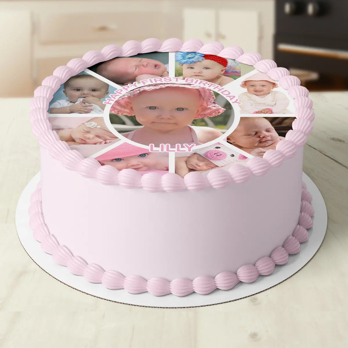Photo Collage Pre-Cut Round Edible Cake Topper 1