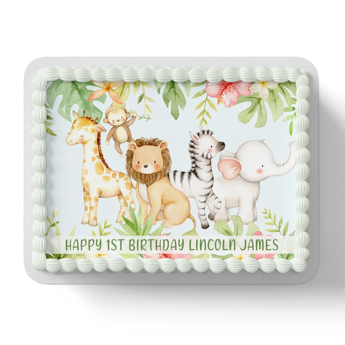 Jungle Safari Animals Personalised Edible Cake Topper 1