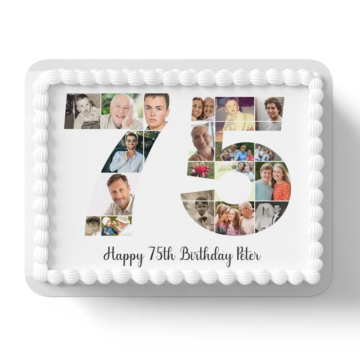 Birthday Photo Collage Personalised Edible Cake Topper 1