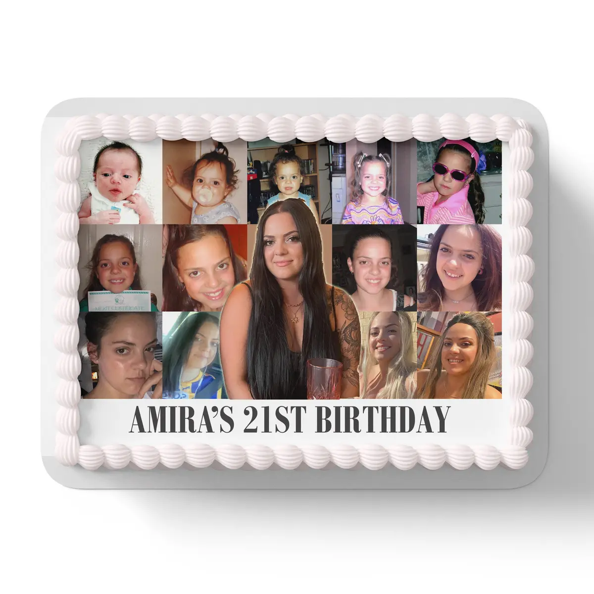 Birthday Photo Collage Edible Icing Cake Topper 1
