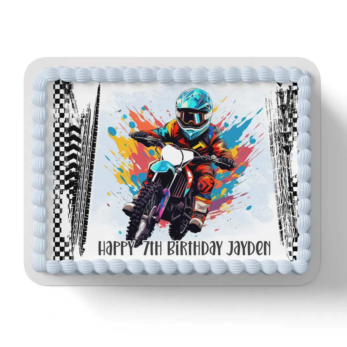 Dirt Bike Edible Icing Cake Topper 1