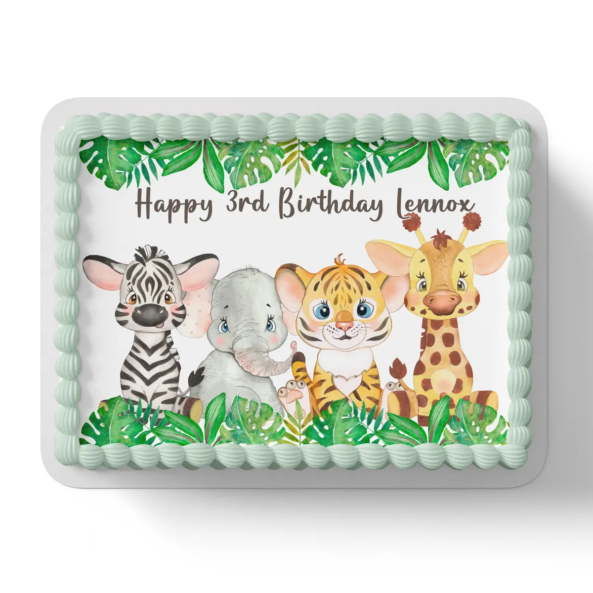 Jungle Animal Safari Edible Icing Cake Topper 1