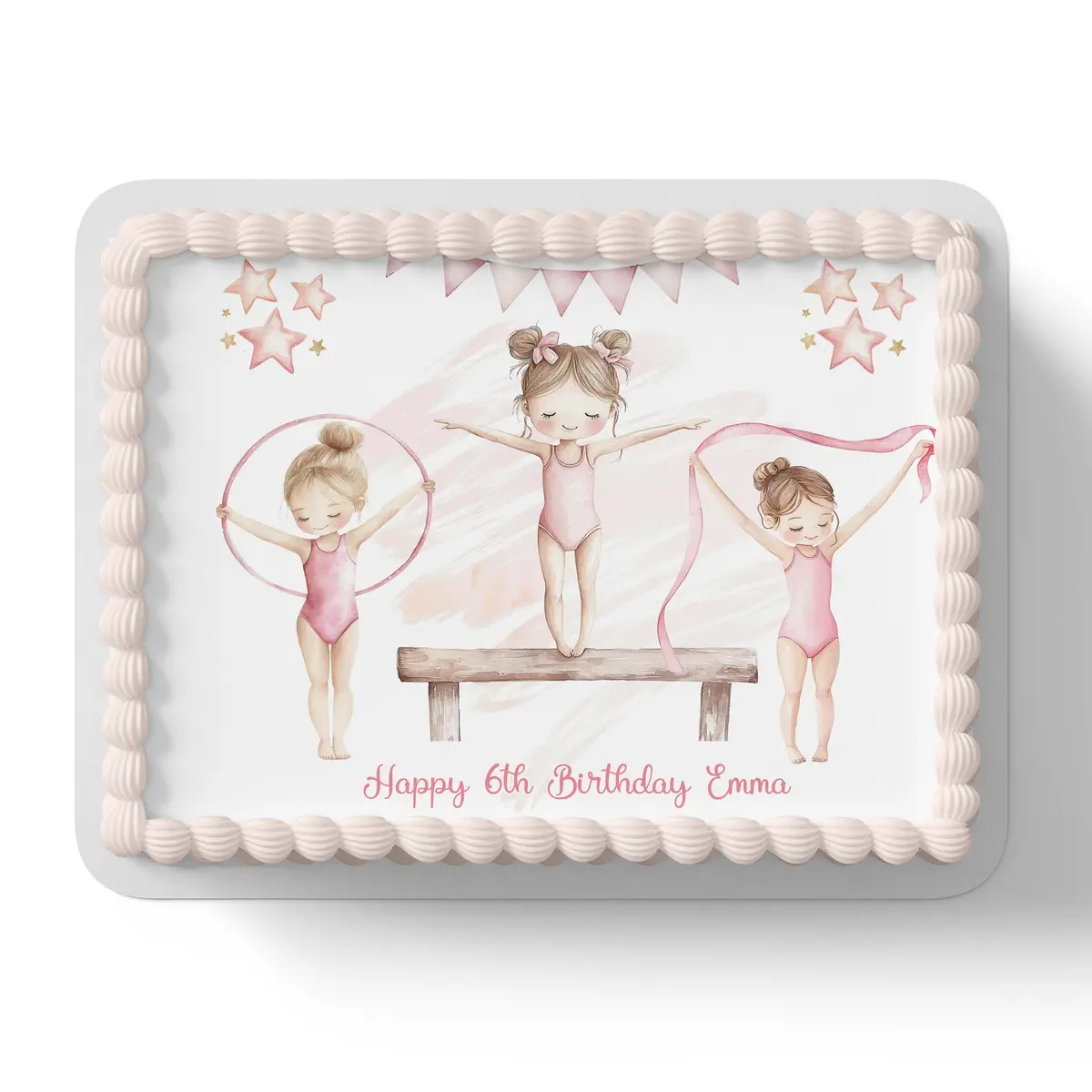 Gymnastics Edible Icing Cake Topper 1
