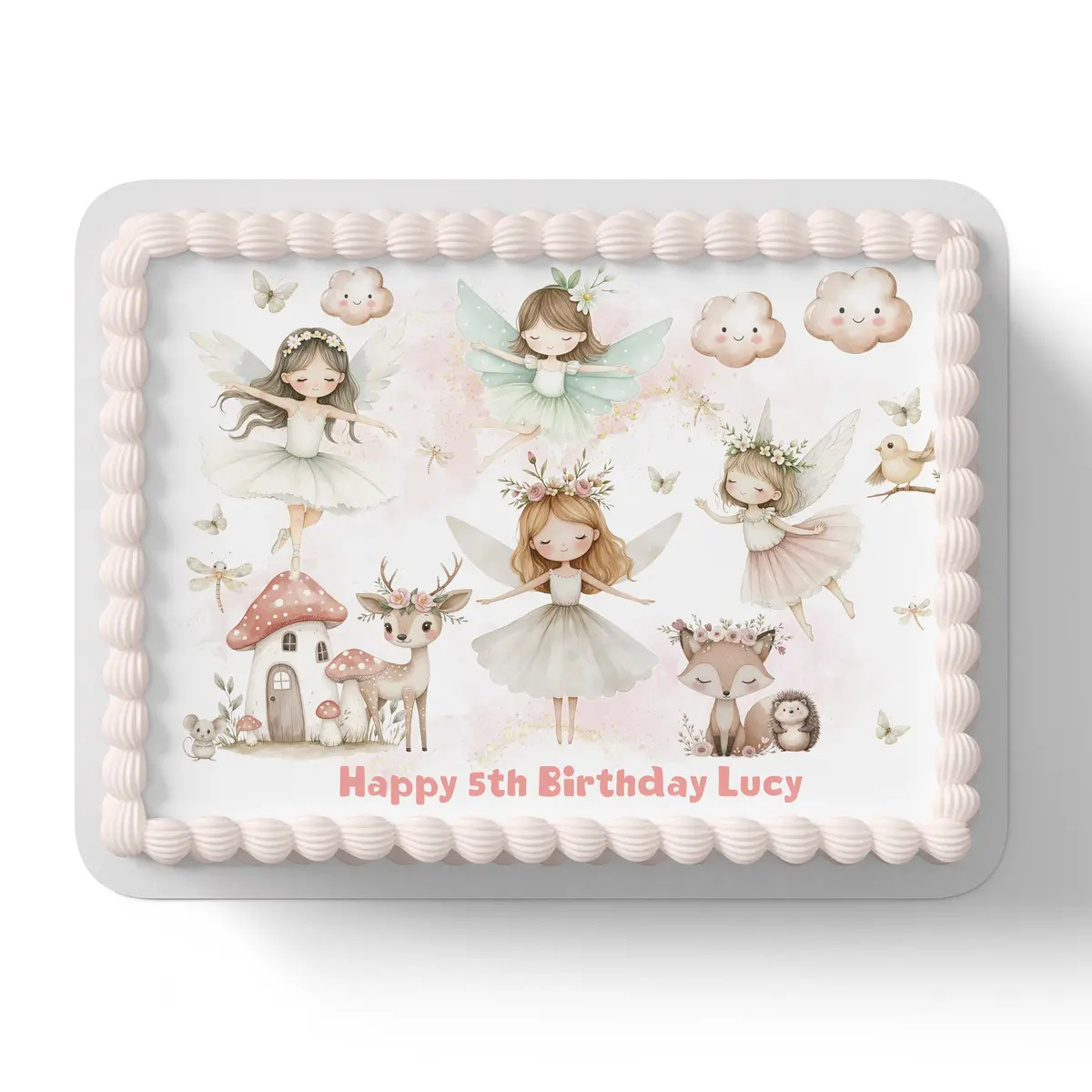 Fairy Mushroom Fairies Edible Icing Cake Topper 1