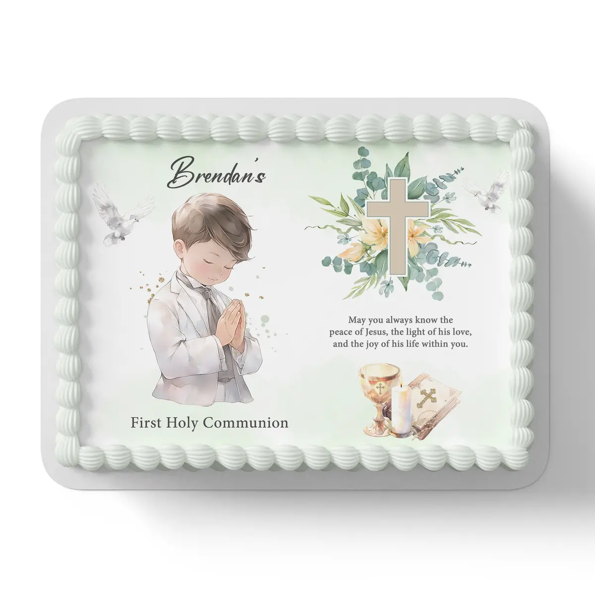 First Holy Communion Edible Icing Cake Topper 1