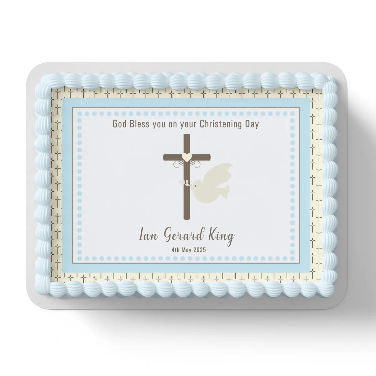 Baptism Christening Edible Icing Cake Topper 1