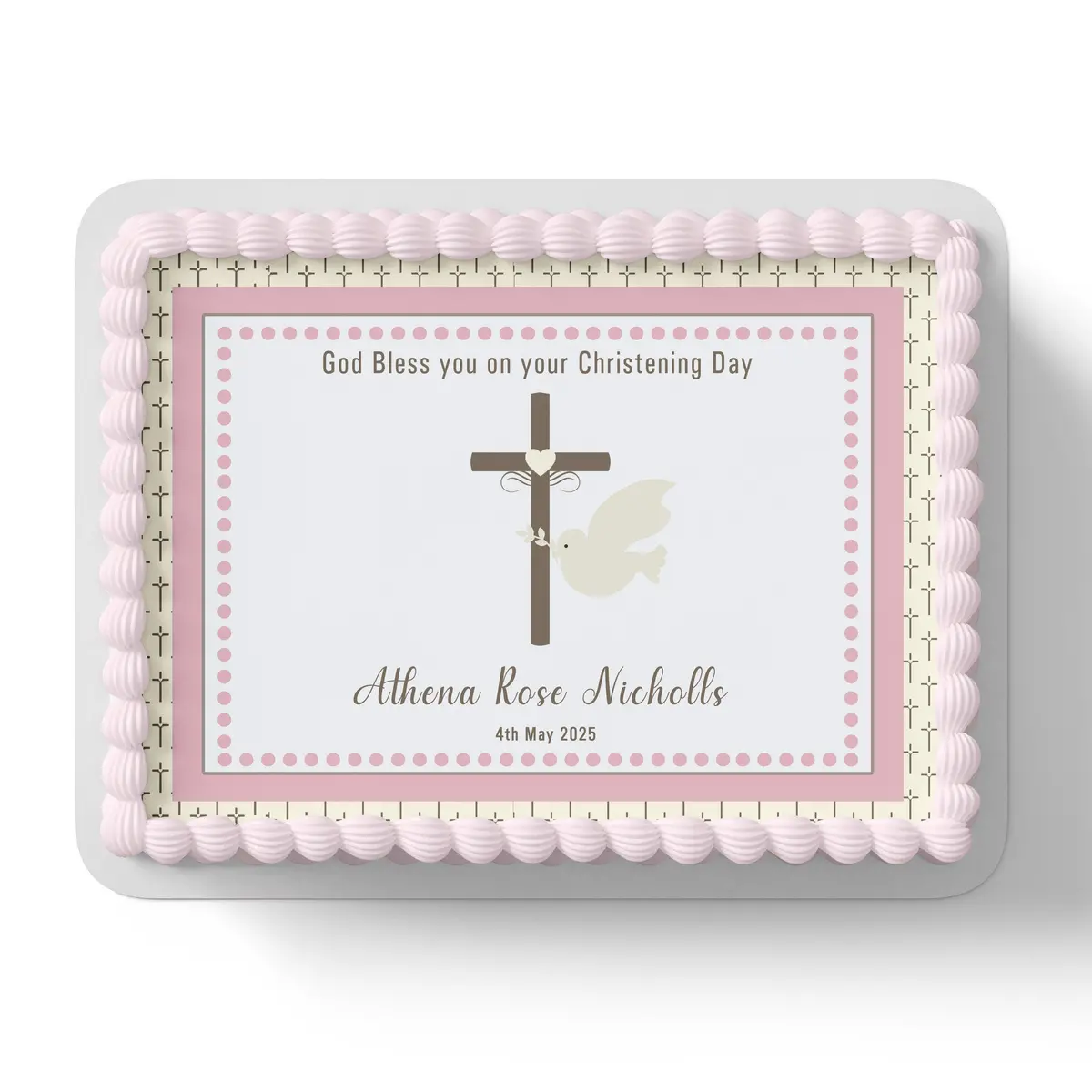 Baptism Christening Edible Icing Cake Topper 1