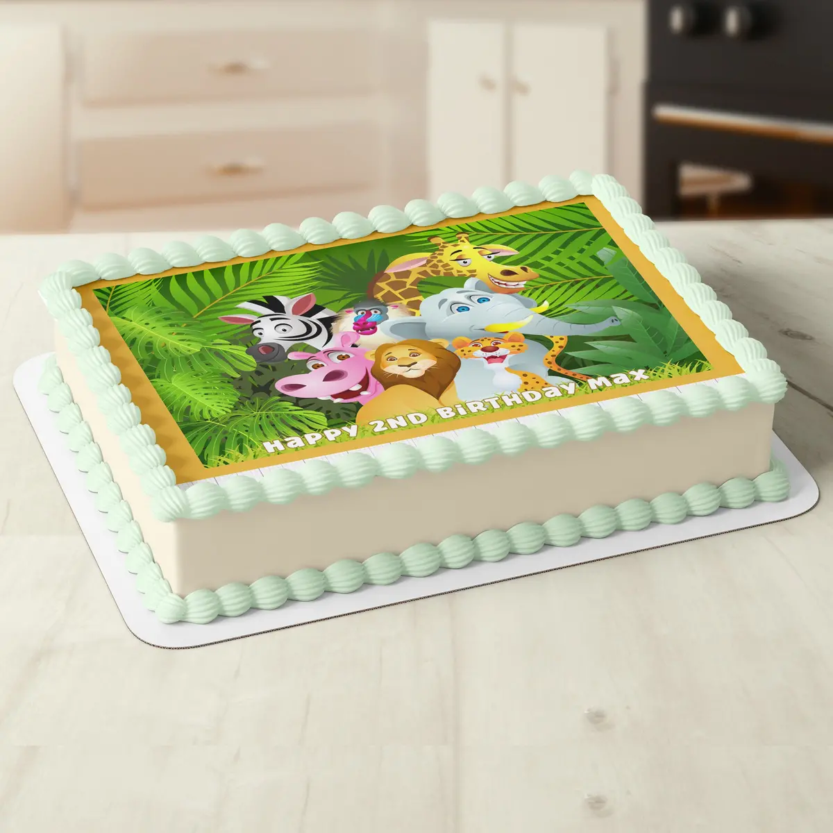 Jungle Animals Personalised Edible Cake Topper 1