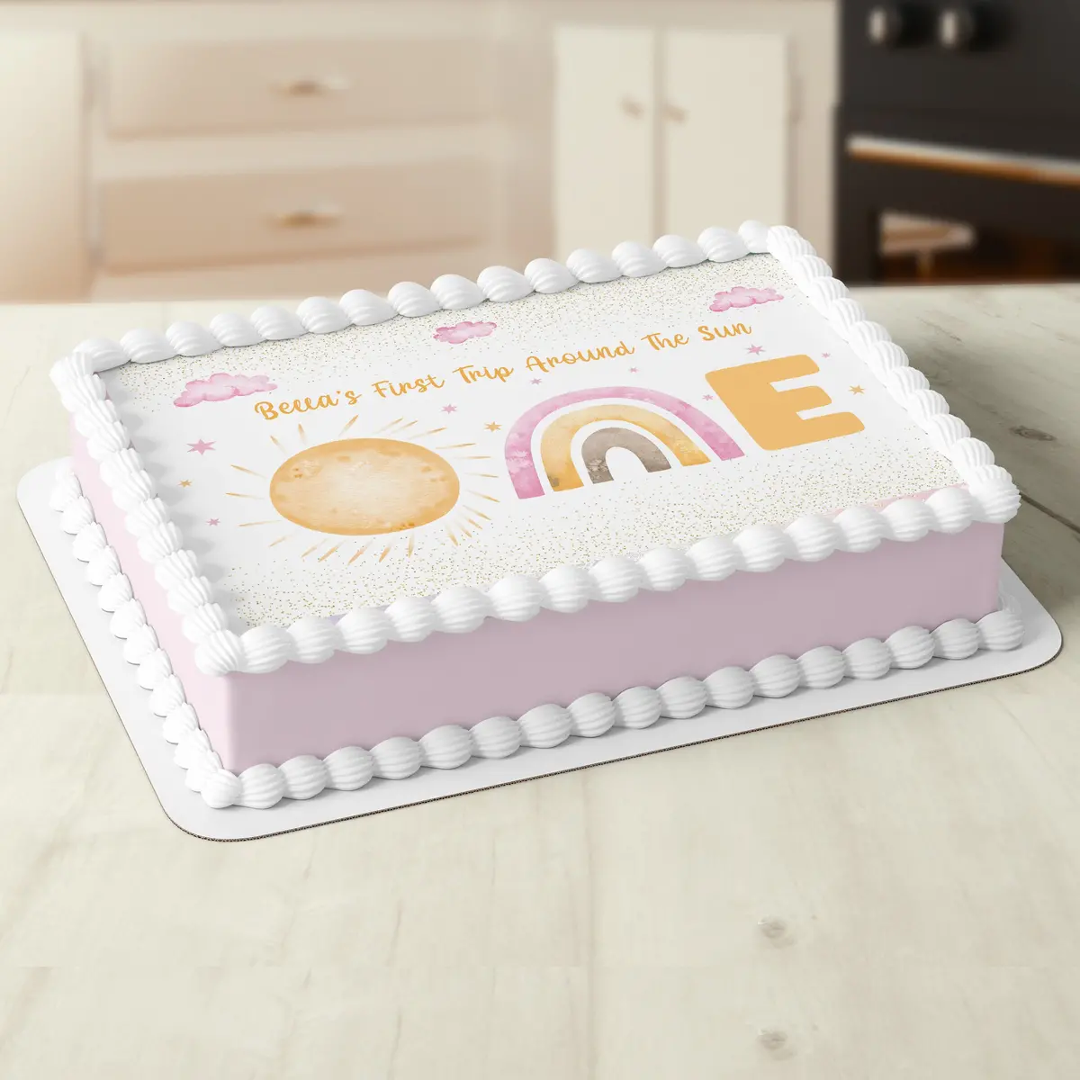 First Trip Around The Sun Personalised Edible Cake Topper 1