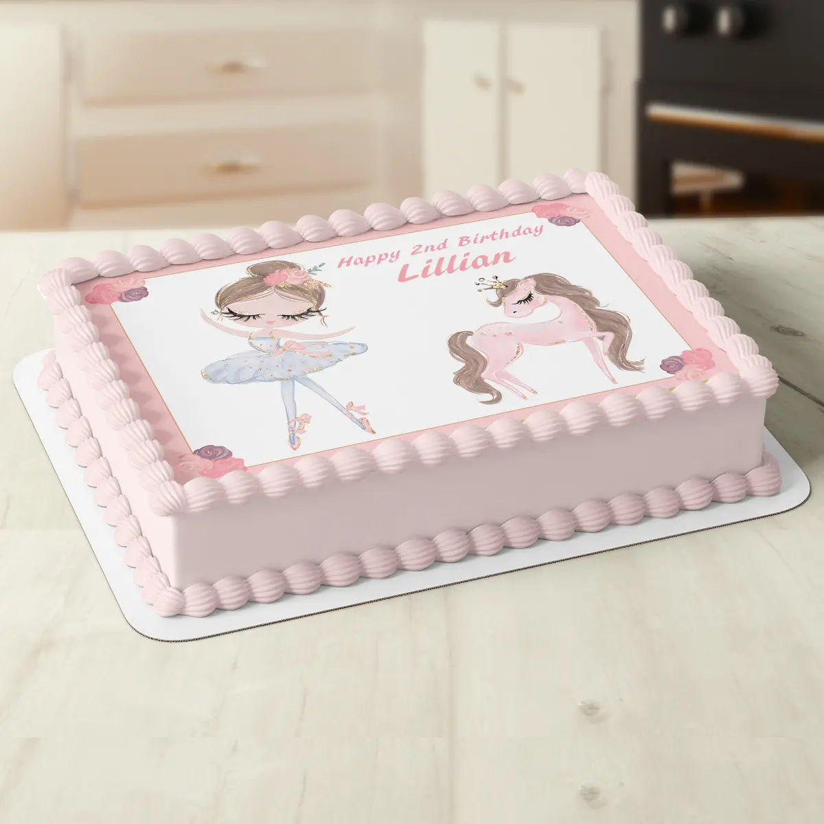 Ballerina Ballet Pony Dancer Edible Icing Cake Topper 1