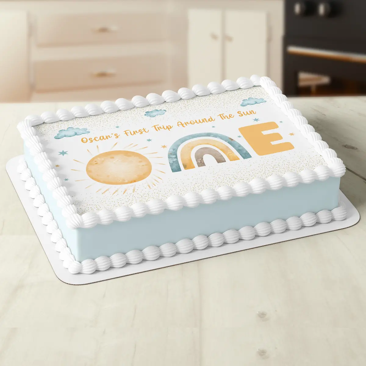 First Trip Around The Sun Personalised Edible Cake Topper 1