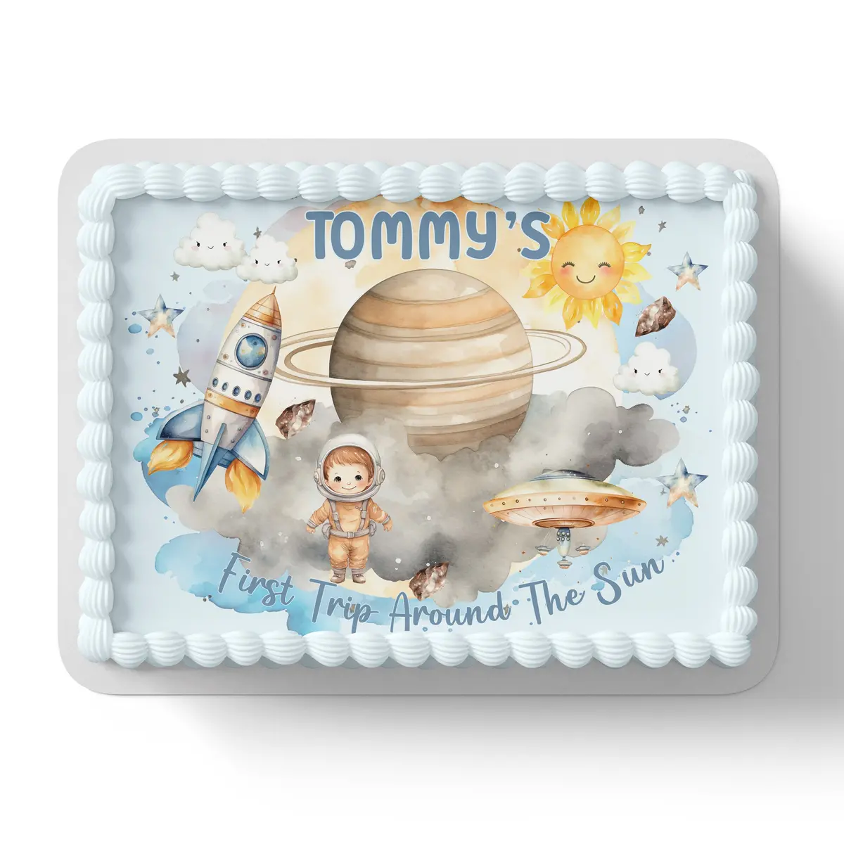 First Trip Around The Sun Edible Cake Topper 1