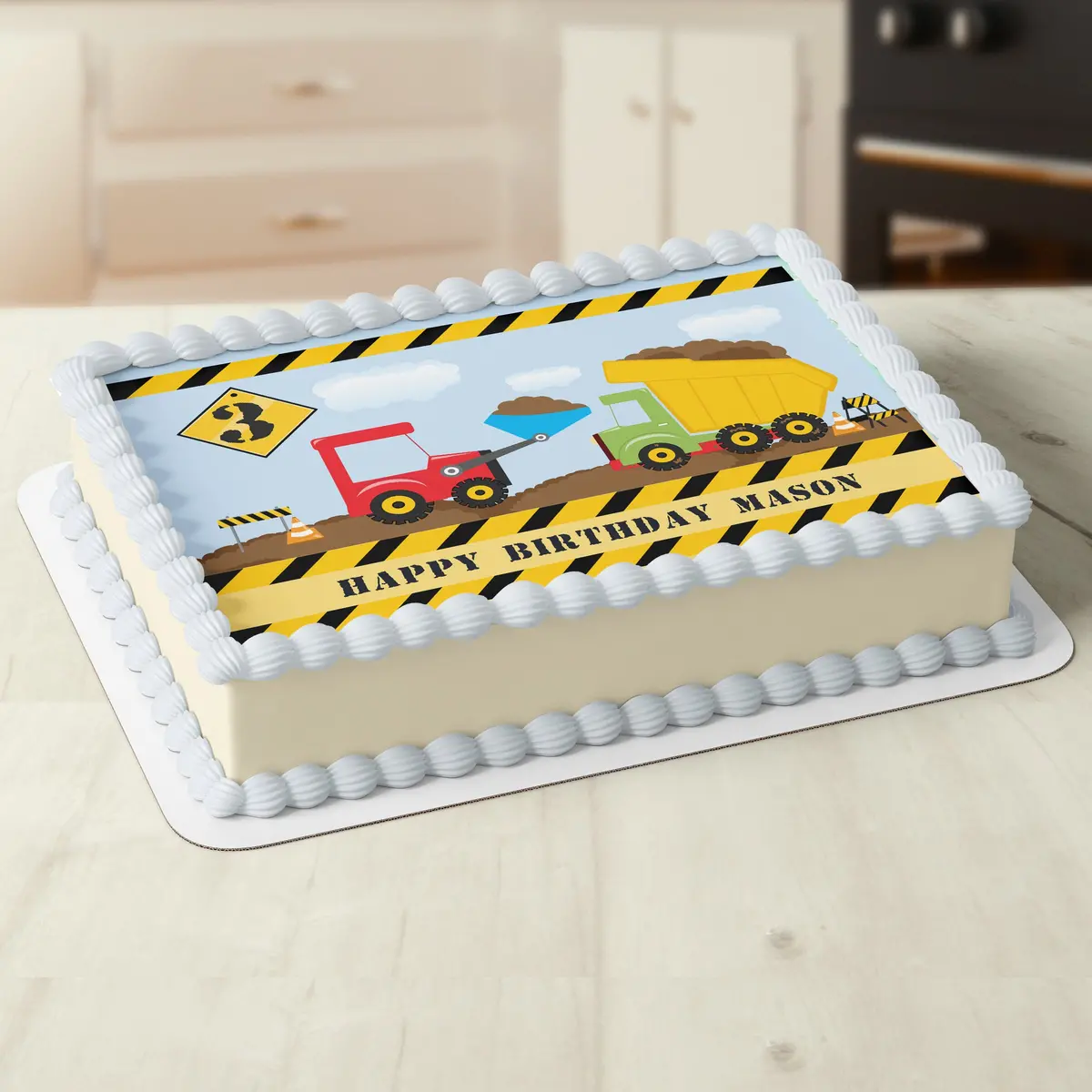 Construction Zone Edible Cake Topper 1