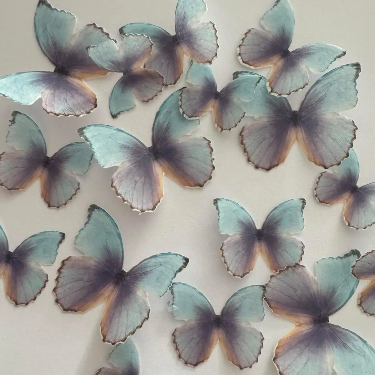Purple & Blue Pre-Cut Edible Wafer Butterflies 1