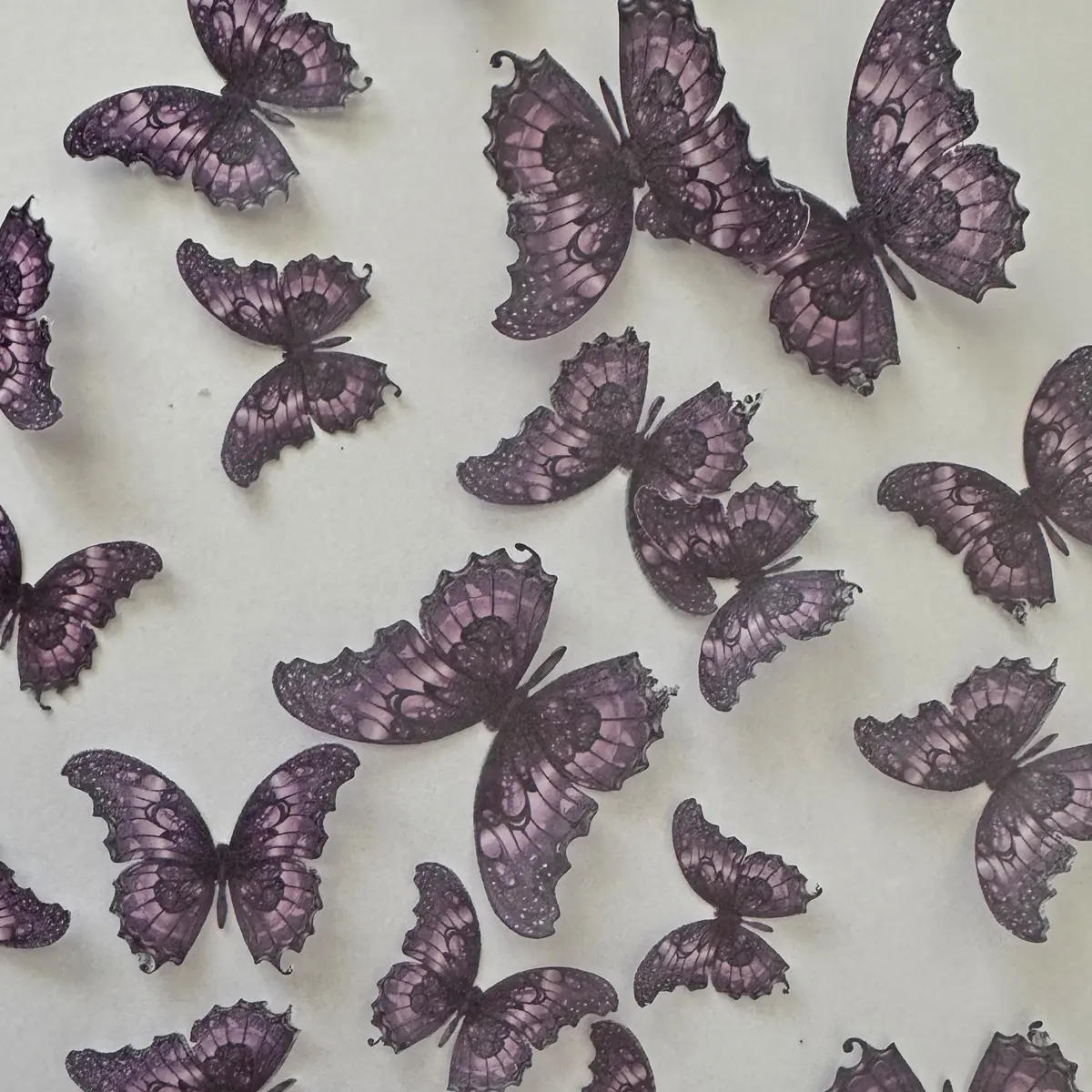 Bright Purple Pre-Cut Edible Wafer Butterflies 1