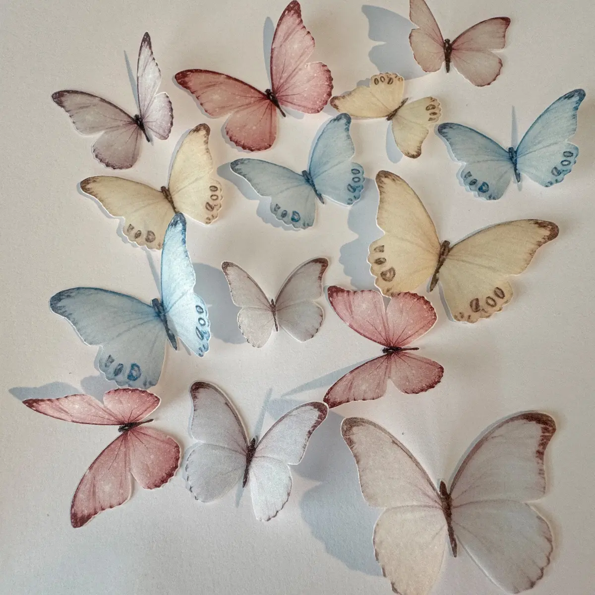 Multicoloured Pre-Cut Edible Wafer Butterflies 1