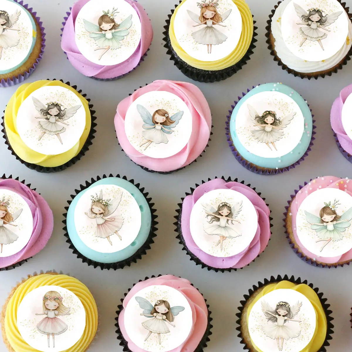Cute Fairy Pre-Cut Mini Edible Cupcake Or Cookie Toppers 1