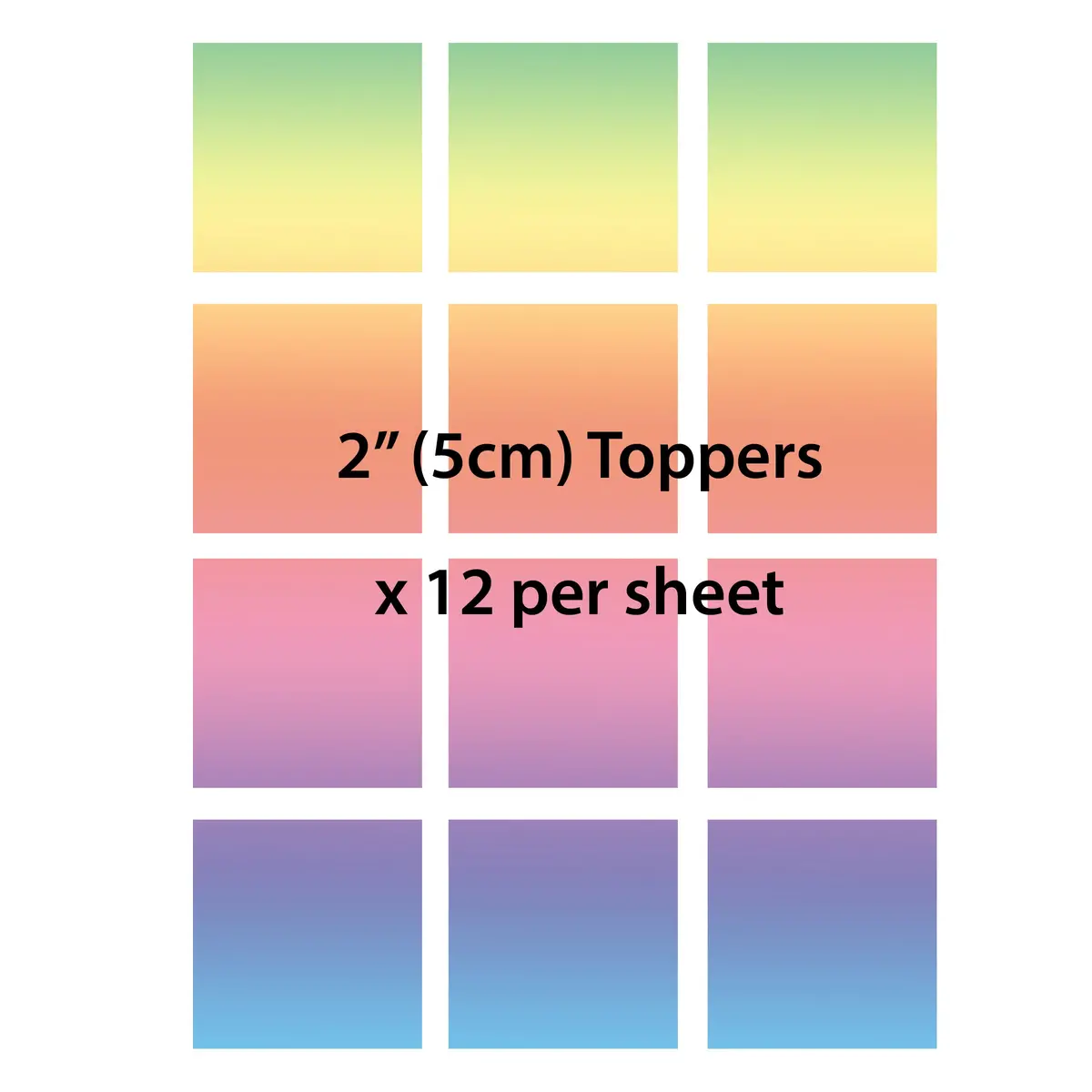2" Square Custom Edible Icing Cupcake Or Cookie Toppers 1