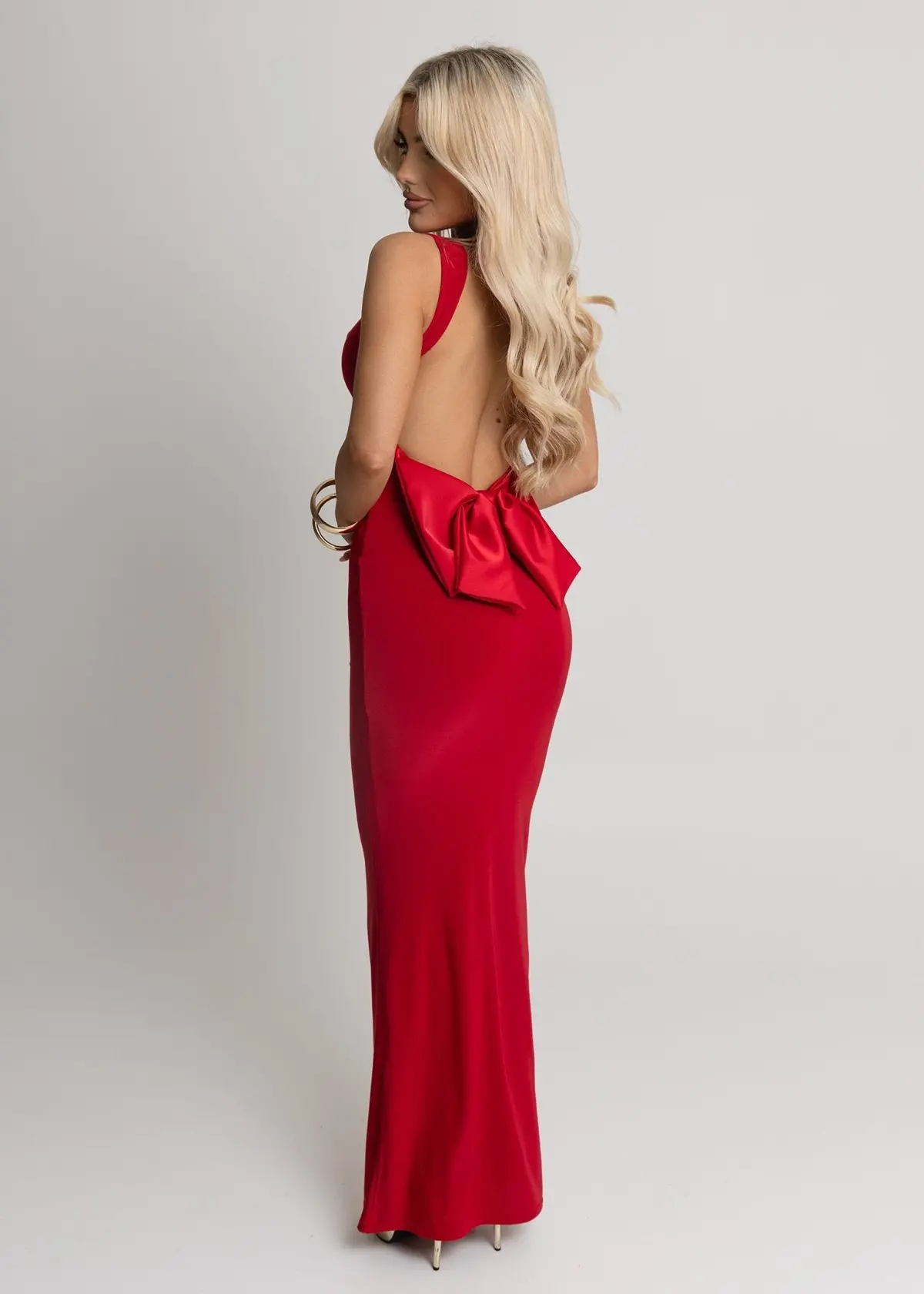 Devoted Love Bow Maxi Dress - Red 1