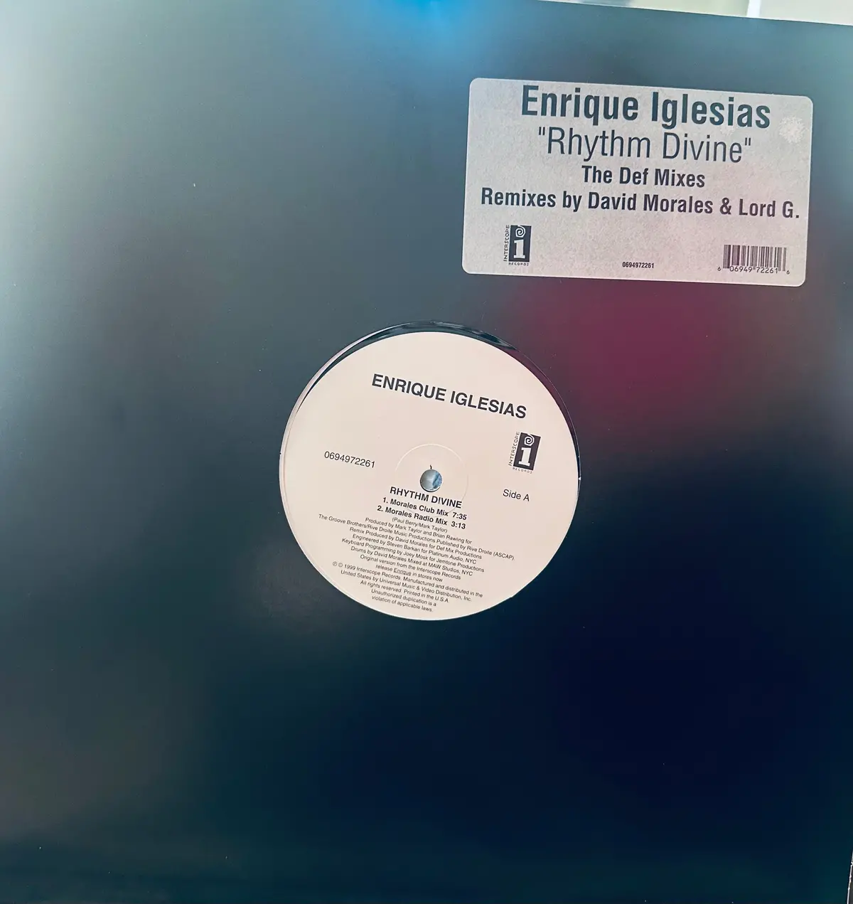 Enrique Iglesias Rhythm Divine  12"  Remix Vinyl Lp - Used 1