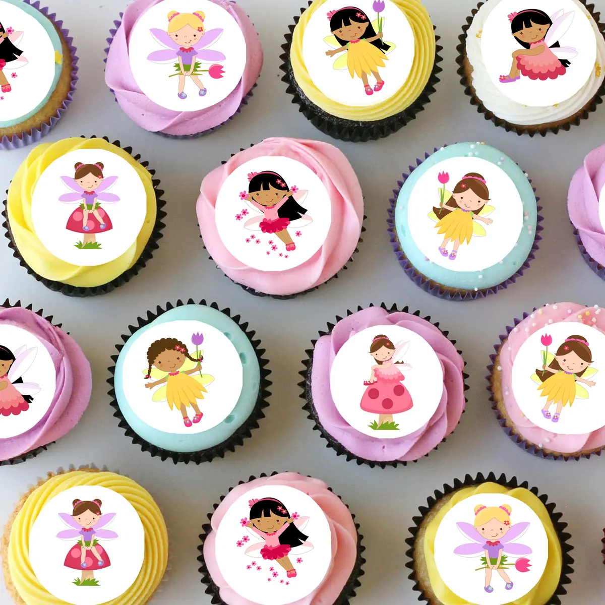 Fairy Fairies Pre-Cut Mini Edible Cupcake Or Cookie Toppers 1