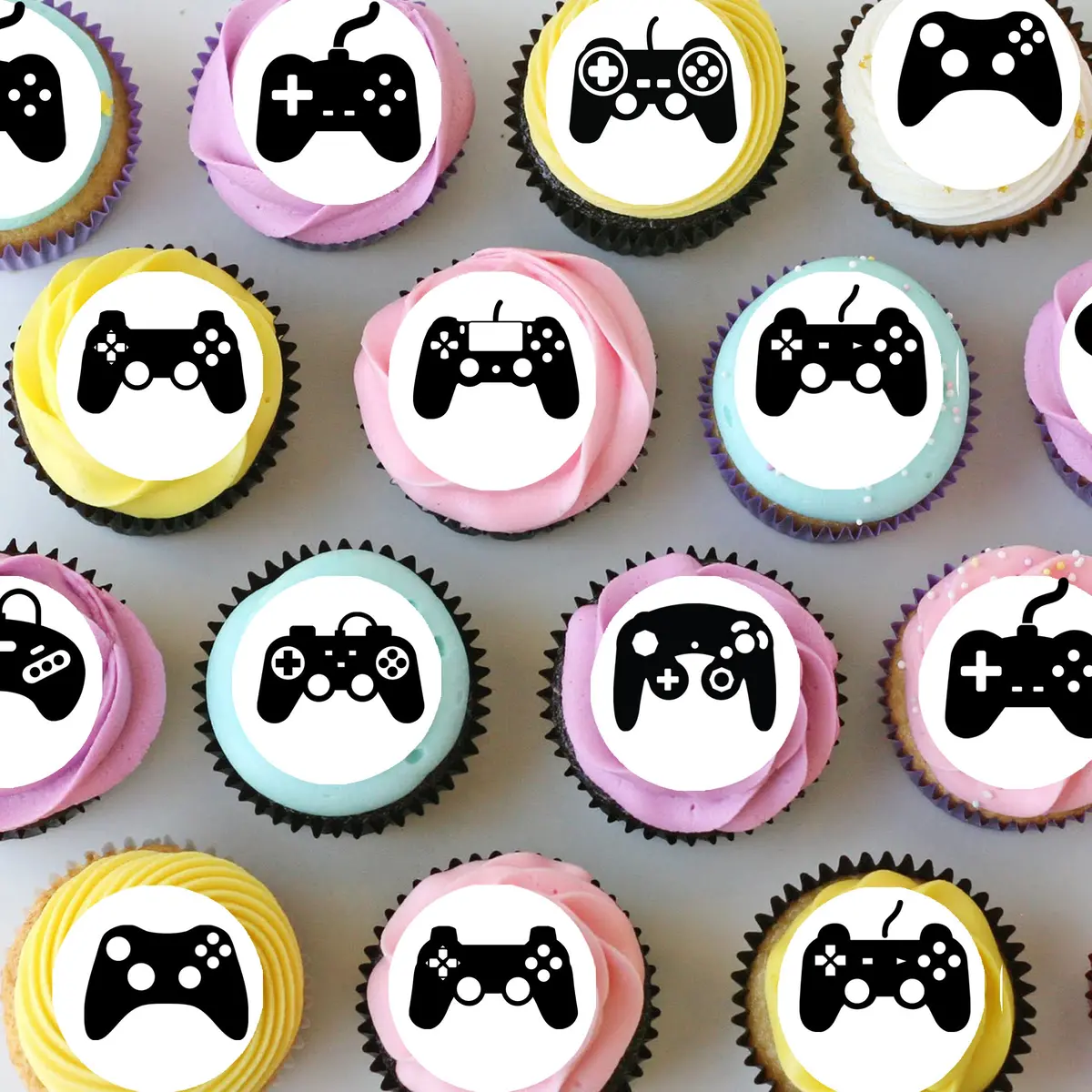 Game Controllers Xbox Playstation Pre-Cut Mini Edible Cupcake Or Cookie Toppers 1