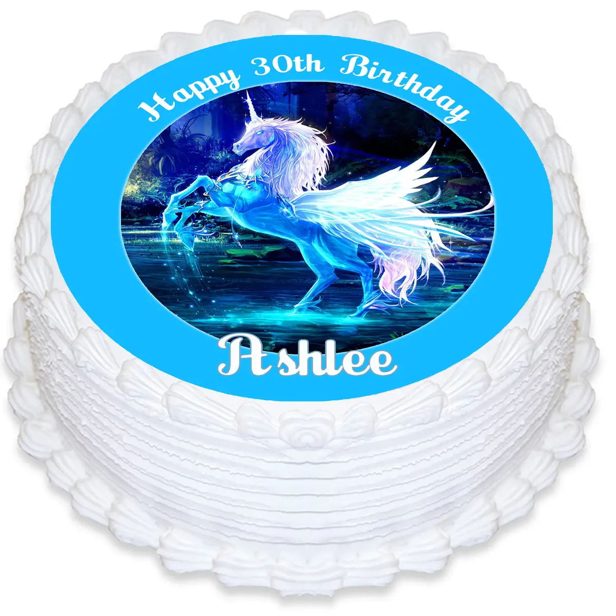 Unicorn Round Edible Cake Topper 1