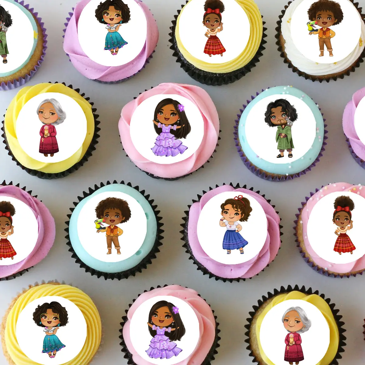Encanto Inspired Pre-Cut Mini Edible Cupcake Or Cookie Toppers 1