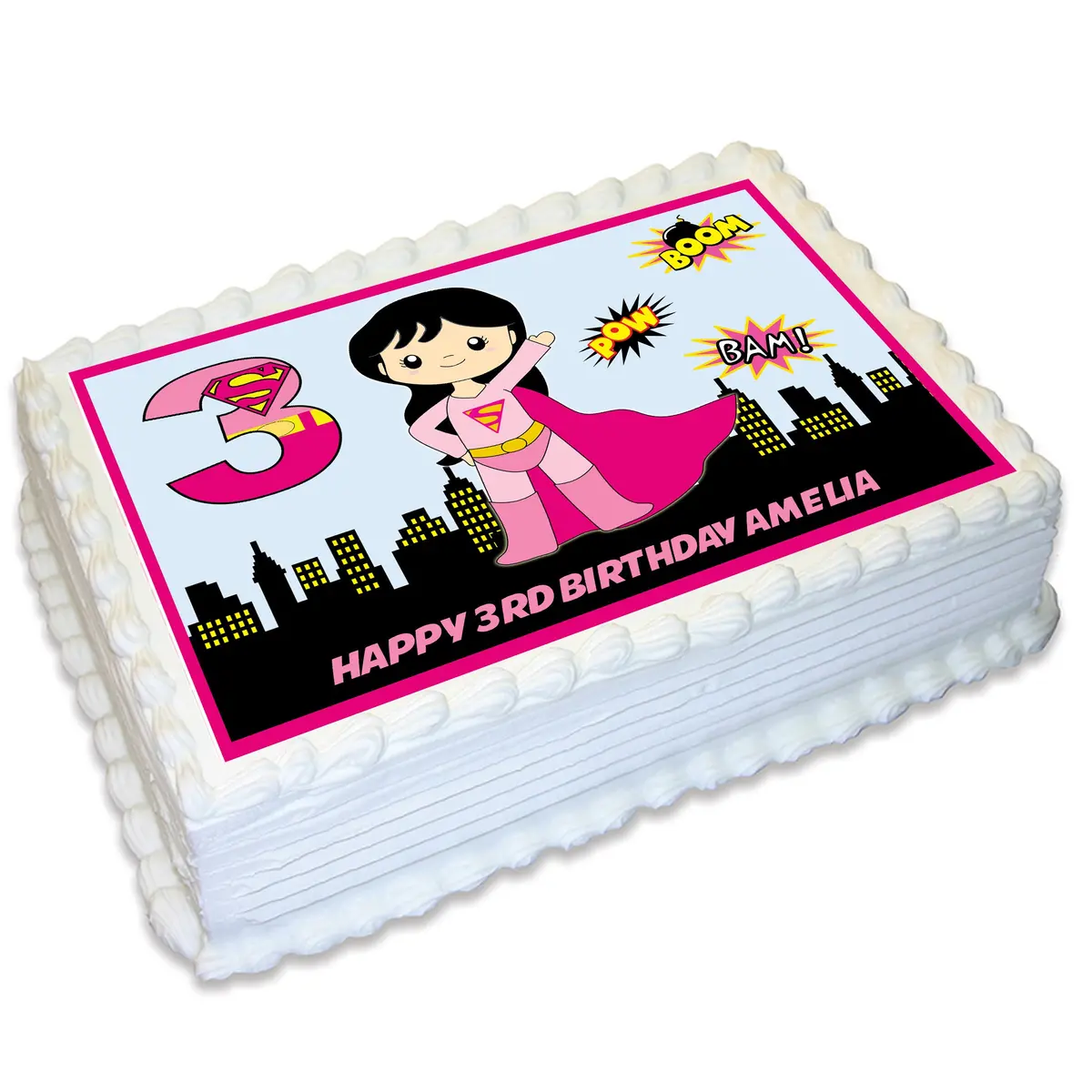 Supergirl Rectangle Edible Cake Topper 1