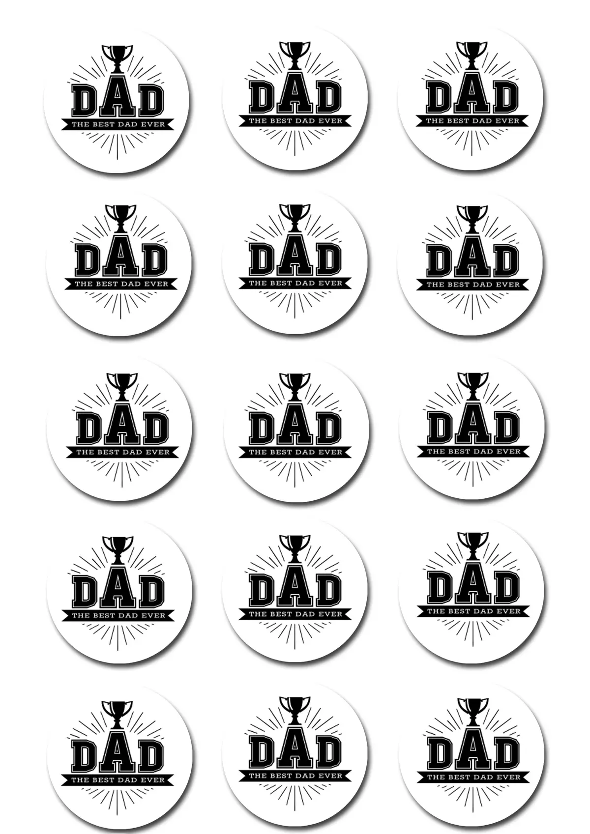 Fathers Day Dad Edible Cupcake Toppers 2