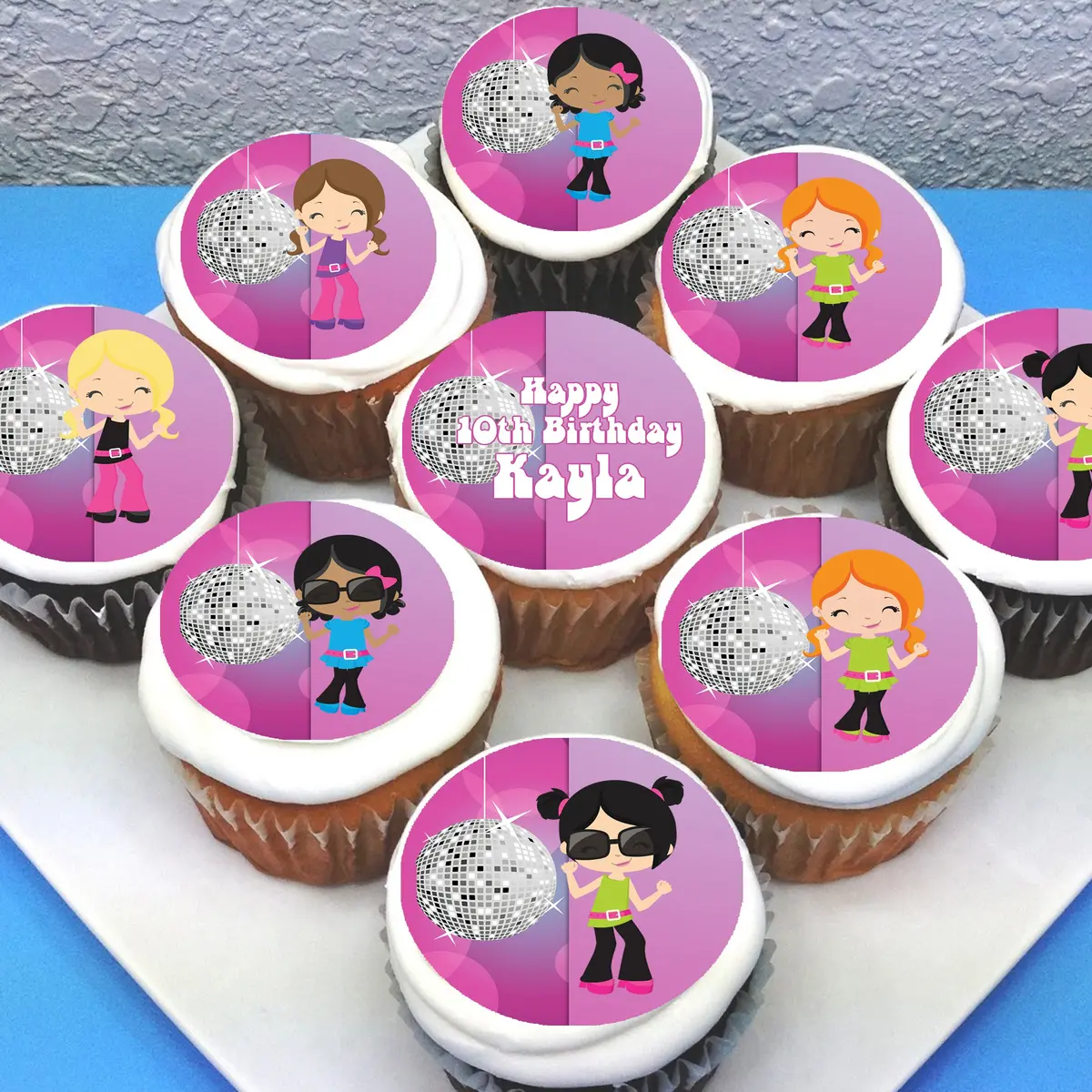 Disco Dance Edible Cupcake Toppers 1