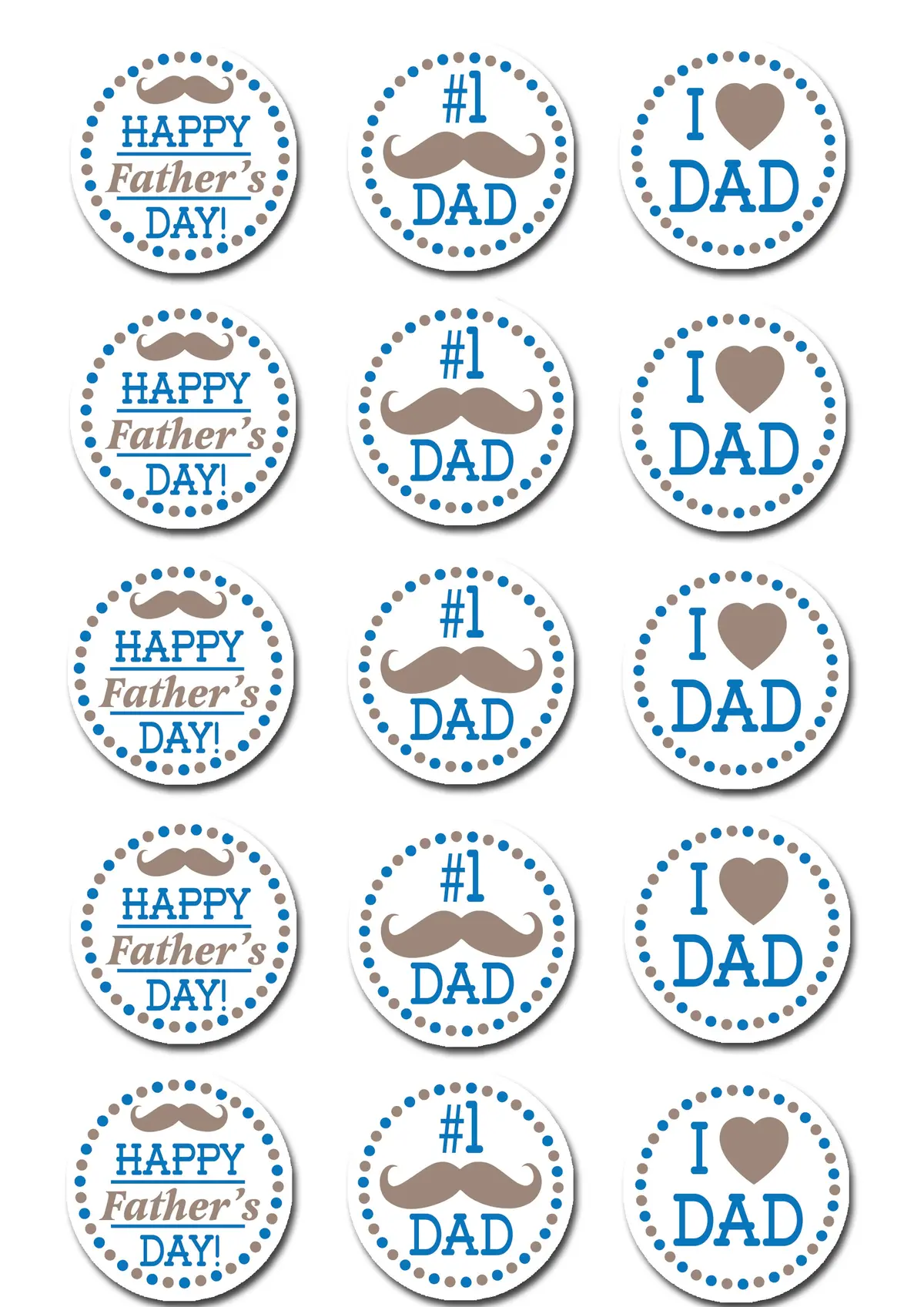 Fathers Day Dad Edible Cupcake Toppers 2